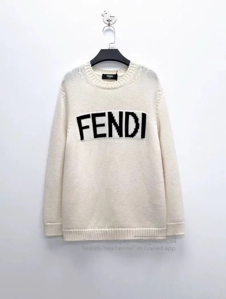 Fendi Fendi Beige Logo Knit Sweater. Size US M / EU 48-50 / 2 - 1 Thumbnail