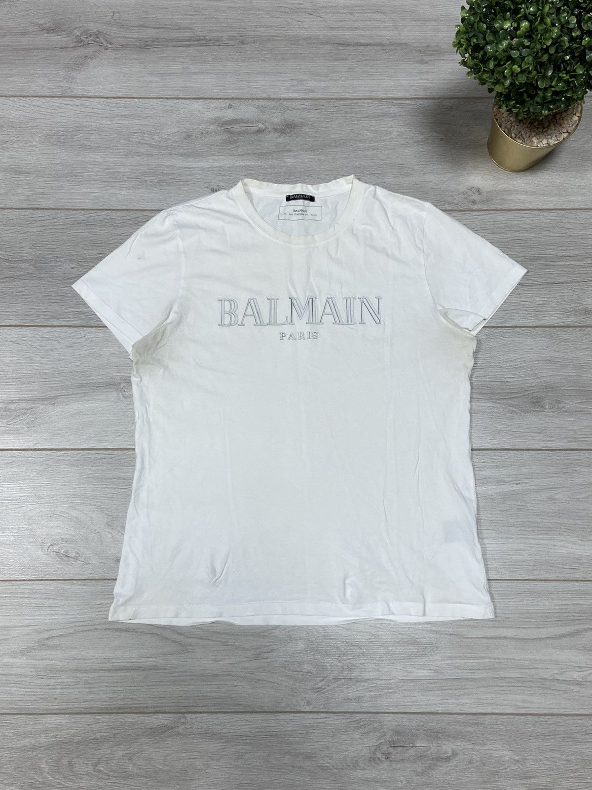 Balmain Balmain big logo spell out distressed tee t-shirt Size US XL / EU 56 / 4 - 1 Thumbnail