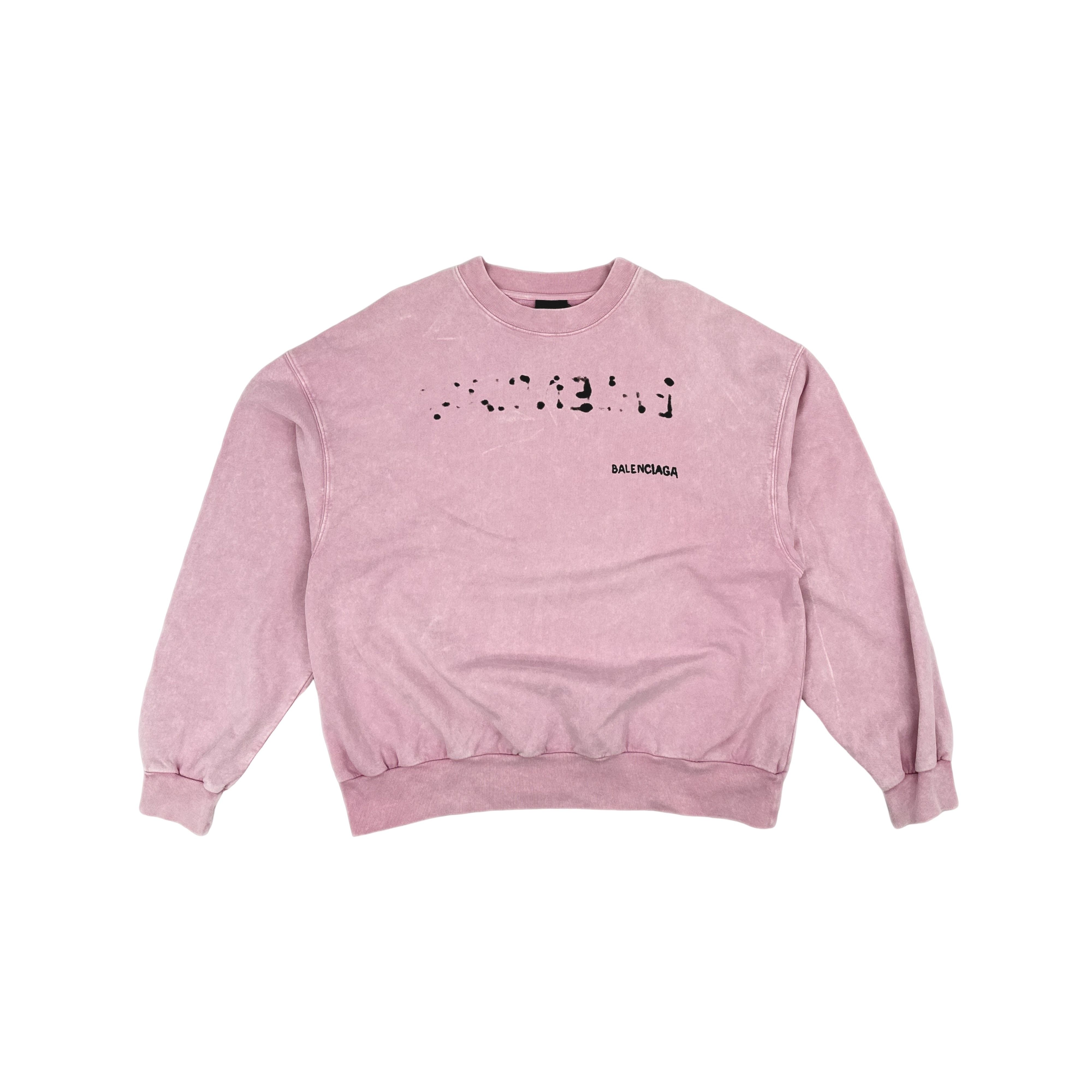 Balenciaga Balenciaga Pink Graphic Logo Sweatshirt S Size S / US 4 / IT 40 - 1 Thumbnail