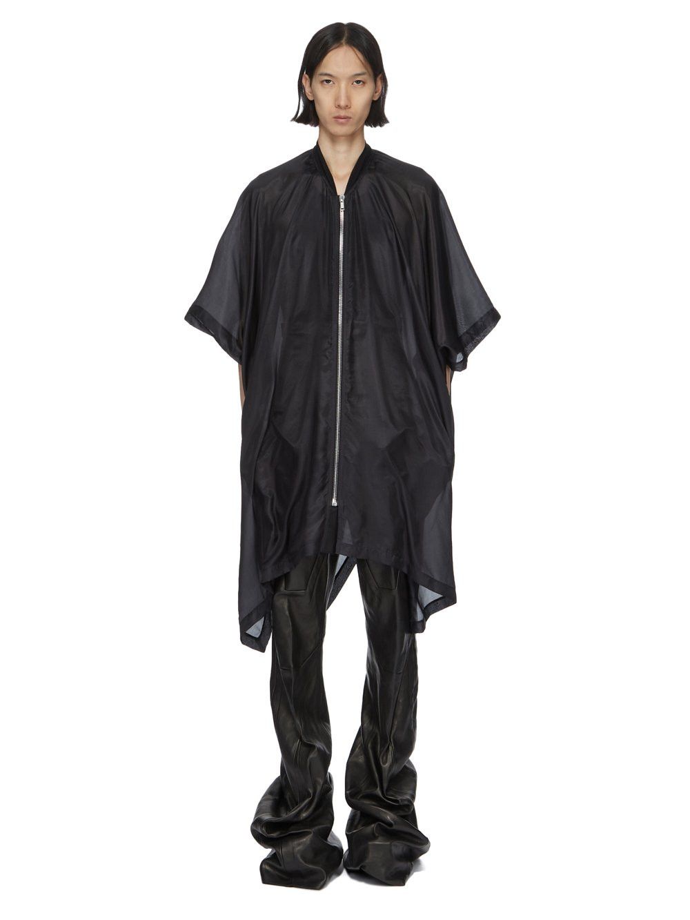 Rick Owens BNWT SS24 RICK OWENS "LIDO" SL PONCHO FLIGHT JACKET UNI Size US M / EU 48-50 / 2 - 1 Thumbnail