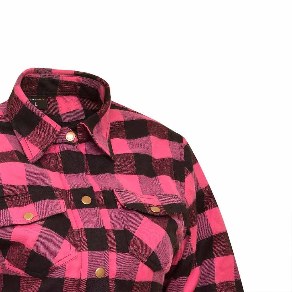 Other RIDERACT® Women's Motorcycle Shirt Flannel PInk & Black Size S / US 4 / IT 40 - 4 Thumbnail