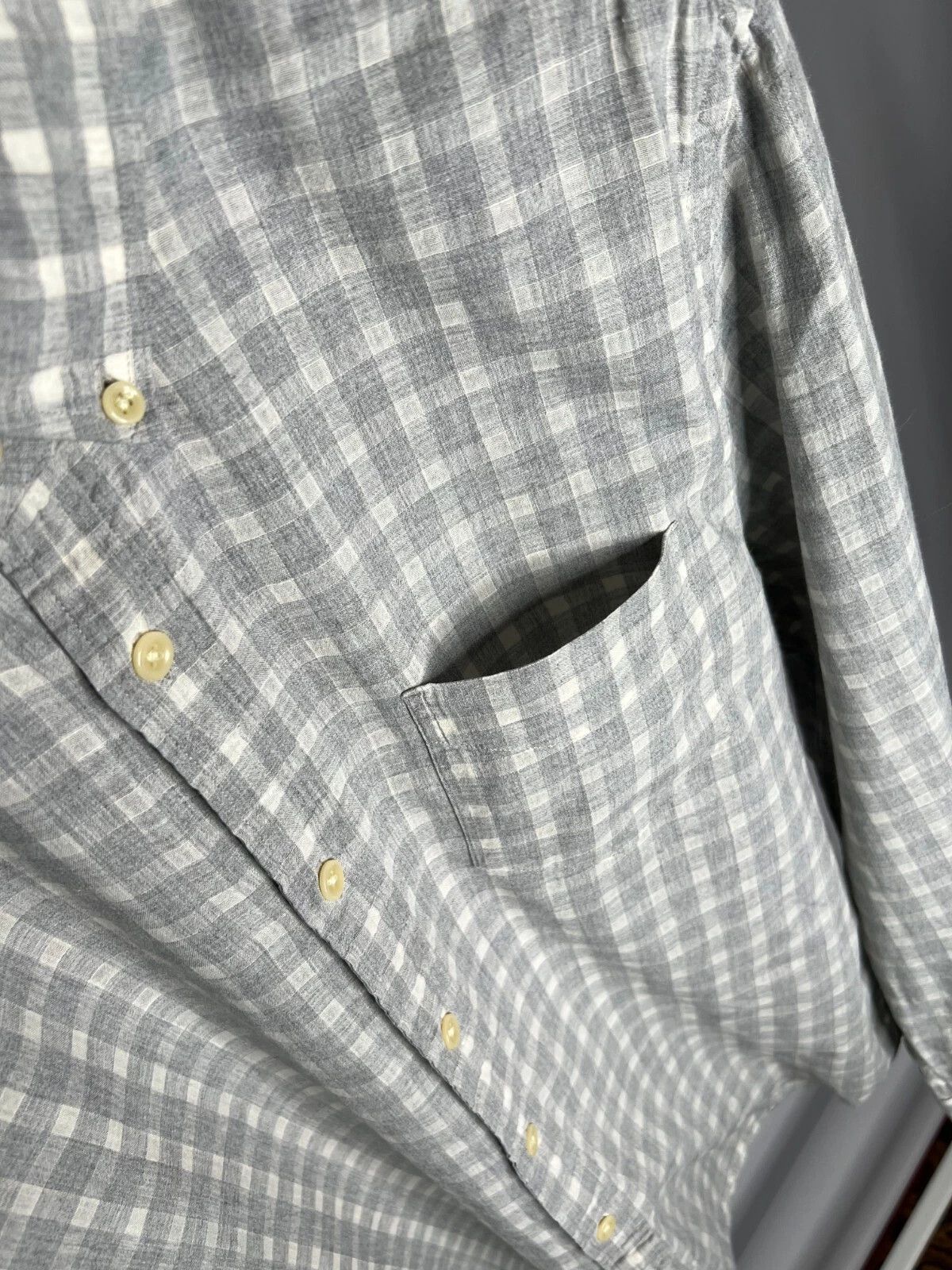 Allsaints ALLSAINTS Haku L/Slv Shirt Wool Linen Blend Plaid Japan Made Size US L / EU 52-54 / 3 - 10 Thumbnail