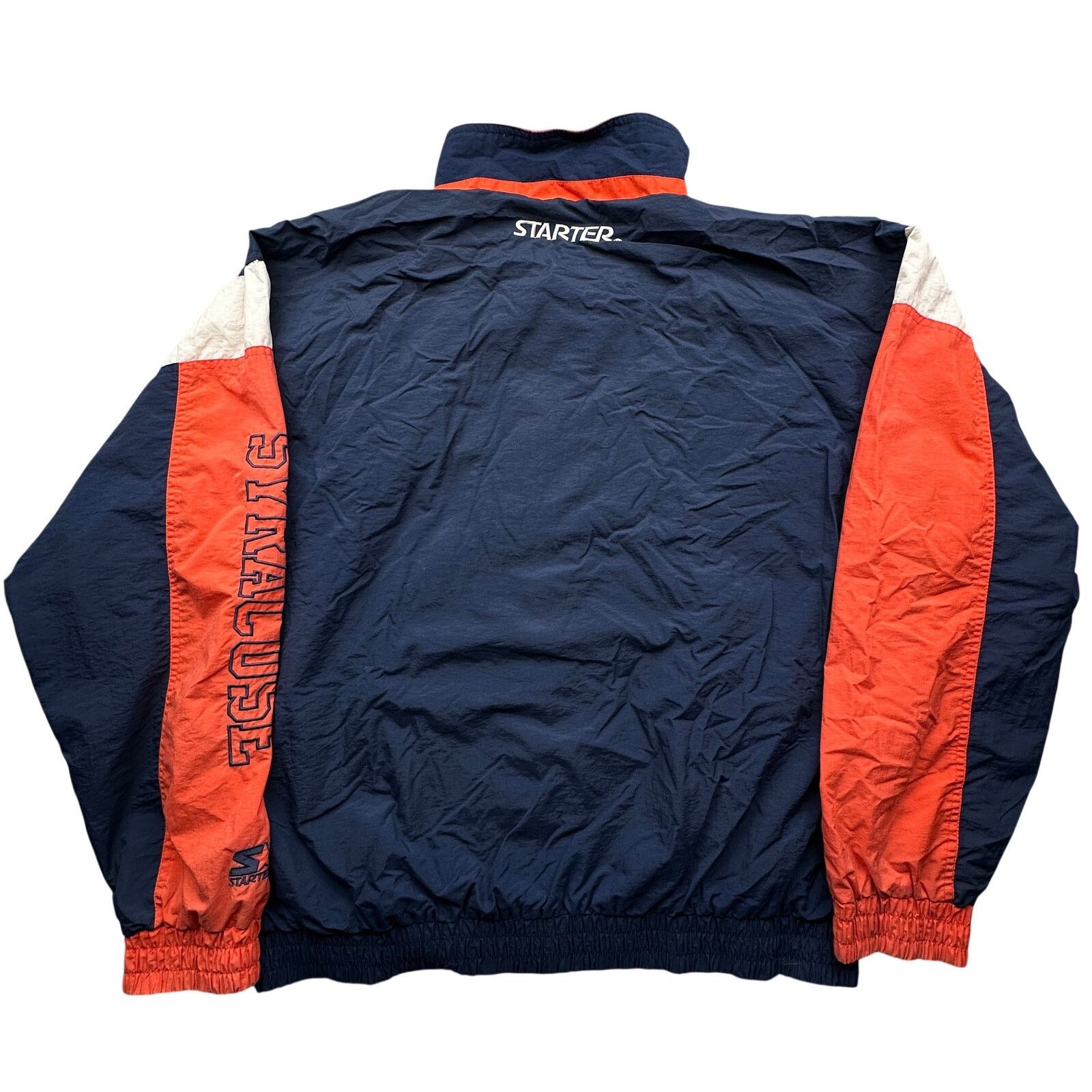 Starter Vintage 90s Starter Syracuse Windbreaker Jacket Men XL Navy Size US XL / EU 56 / 4 - 2 Thumbnail