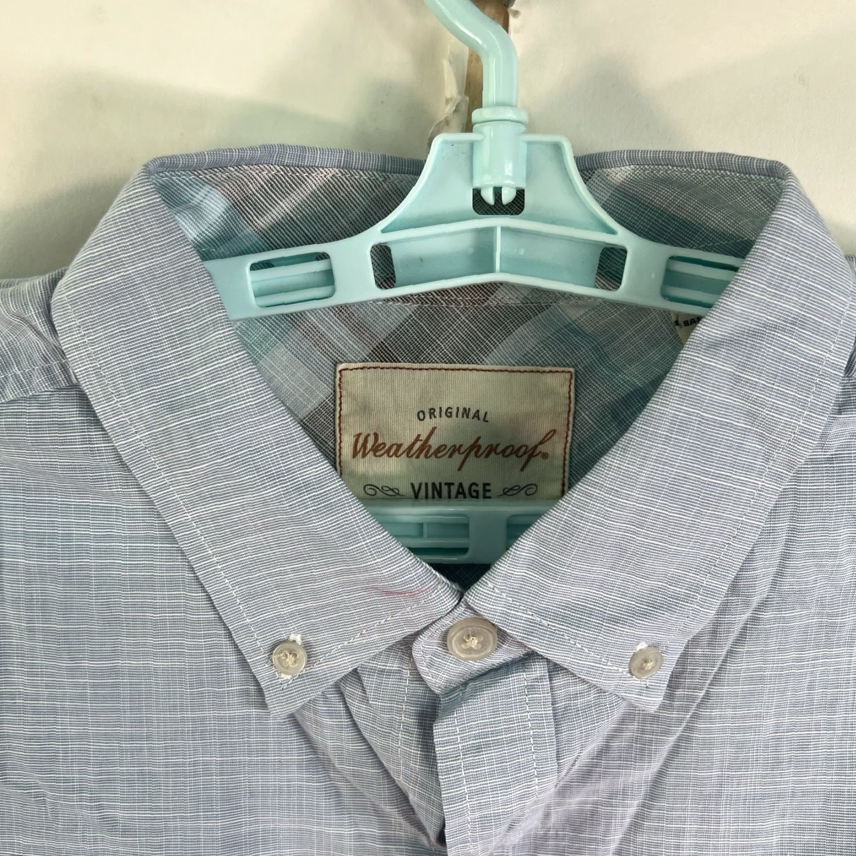 Weatherproof Weatherproof Men's Short Sleeve Button-Up Shirt Size L Blue Casual Summer Cotton Size US L / EU 52-54 / 3 - 3 Thumbnail