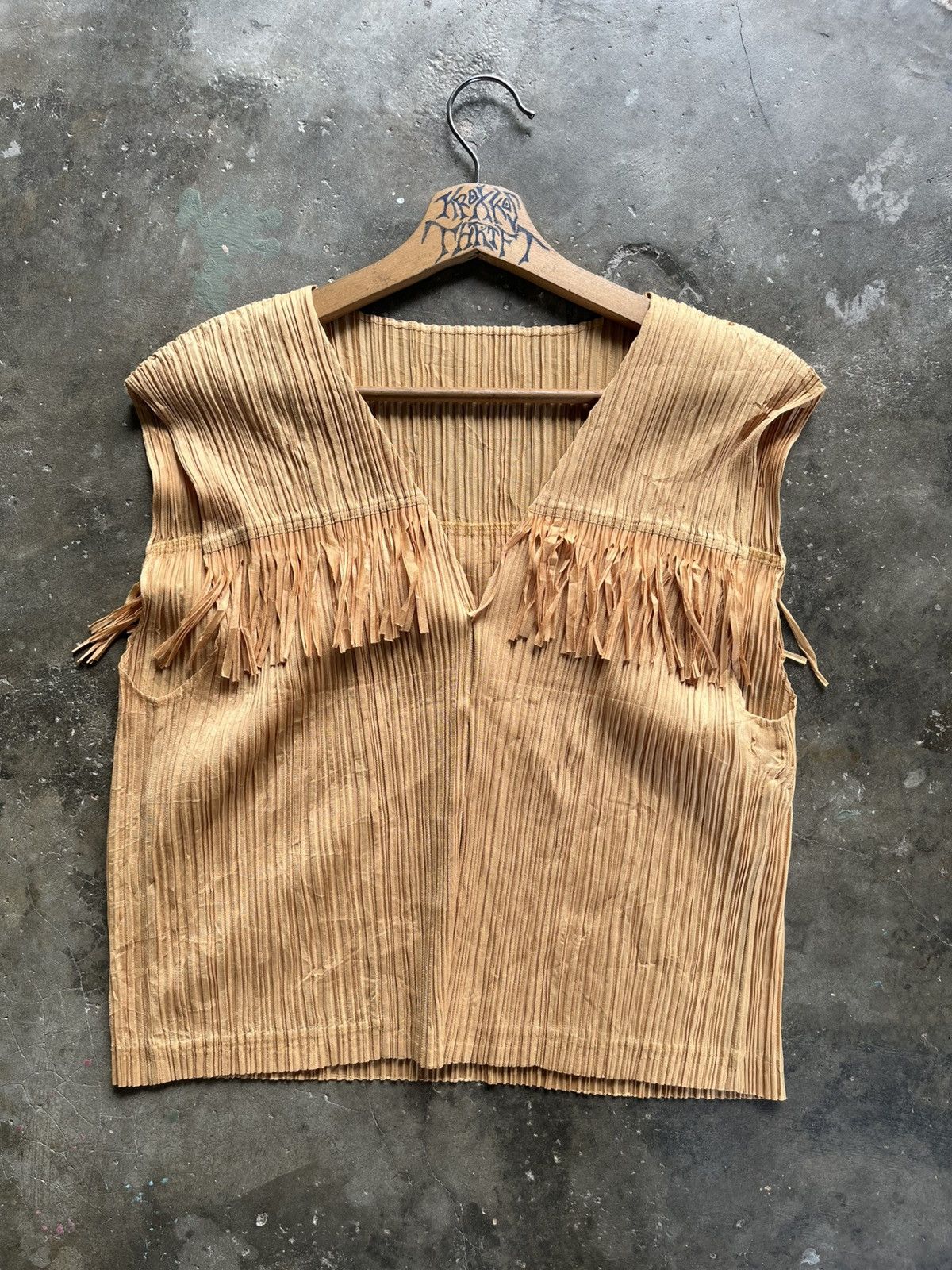 Pleats Please Issey Miyake PLEATS PLEASE Issey Miyake Fringe PP91 Wrinkles Vest Japan Size US M / EU 48-50 / 2 - 12 Thumbnail