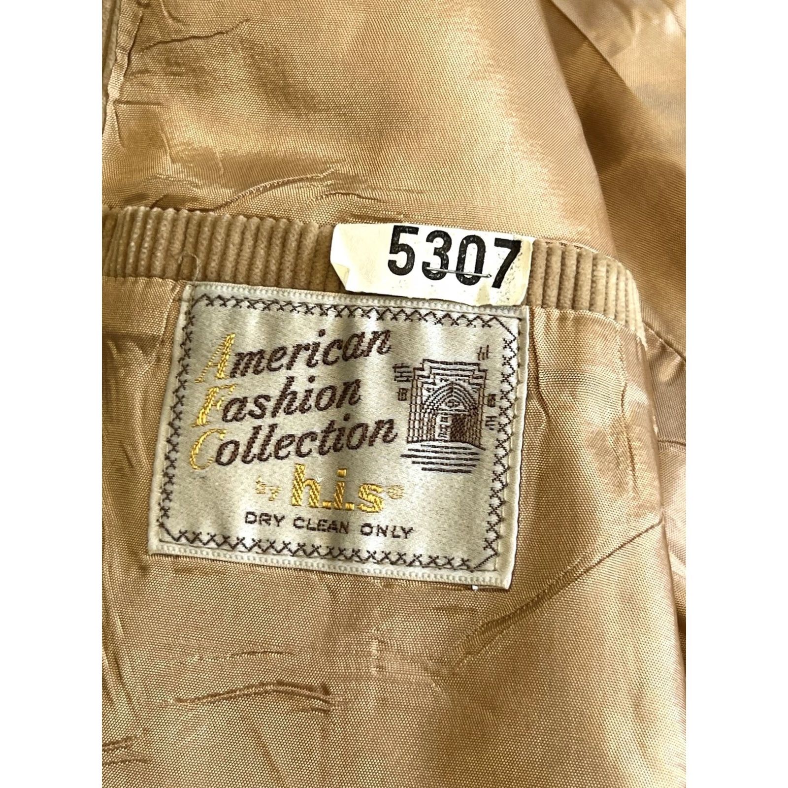 Camel VINTAGE American Fashion Collection Blazer Men’s Long Camel Corduroy 40 Chest, H.I.S Blazer, Corduroy, Vintage, Men, Camel Size 40R - 5 Thumbnail