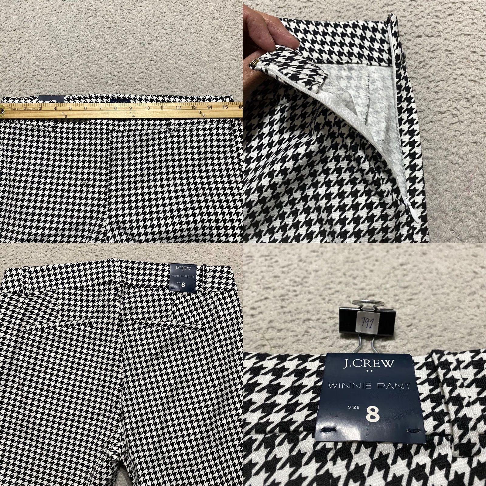 J.Crew J.CREW Pants Womens 6 Black Houndstooth Plaid Winnie Ankle Business Casual Shirts Accessories Size 28" / US 6 / IT 42 - 8 Thumbnail
