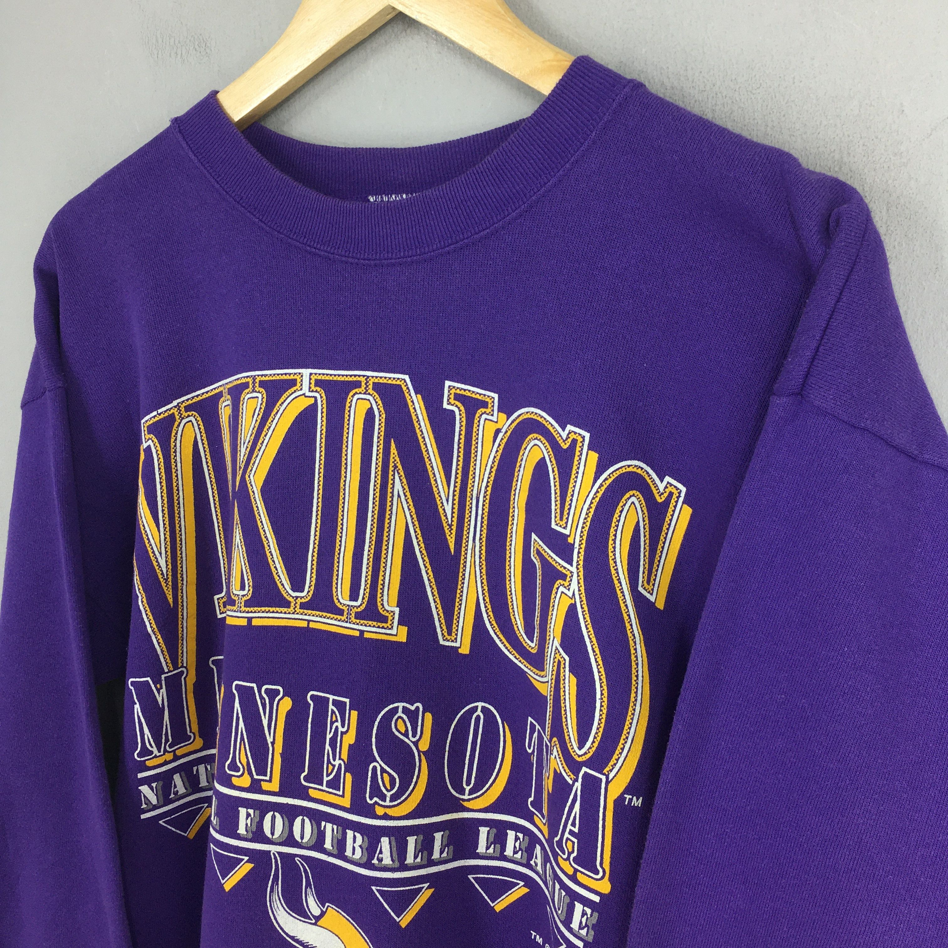 NFL 90s Minnesota Vikings NFL Rugby Purple Sweatshirt Large Size US L / EU 52-54 / 3 - 3 Thumbnail