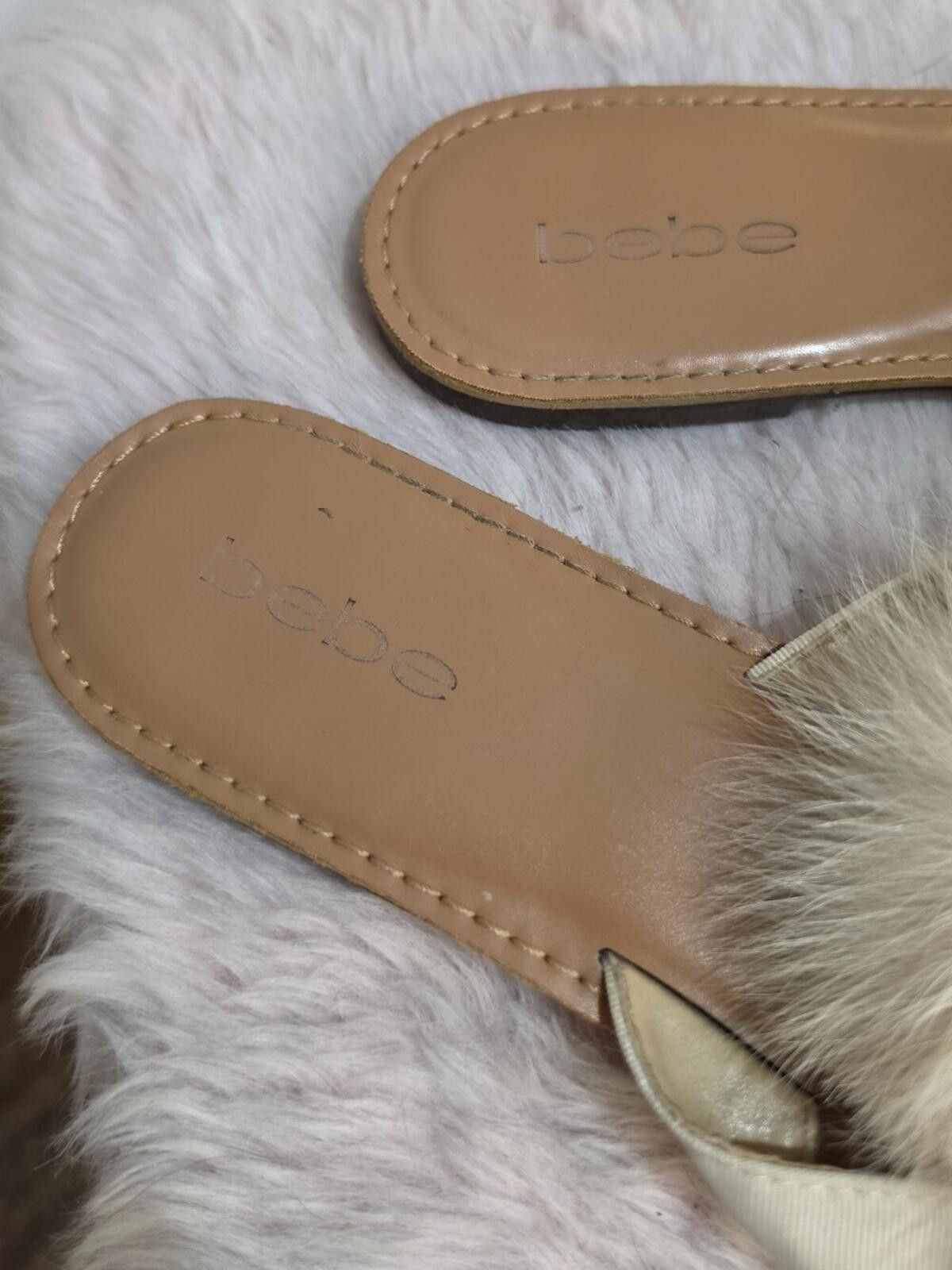 United Colors Of Benetton Bebe Katerina Fur Flip Flops Size US 7.5 / IT 37.5 - 2 Thumbnail