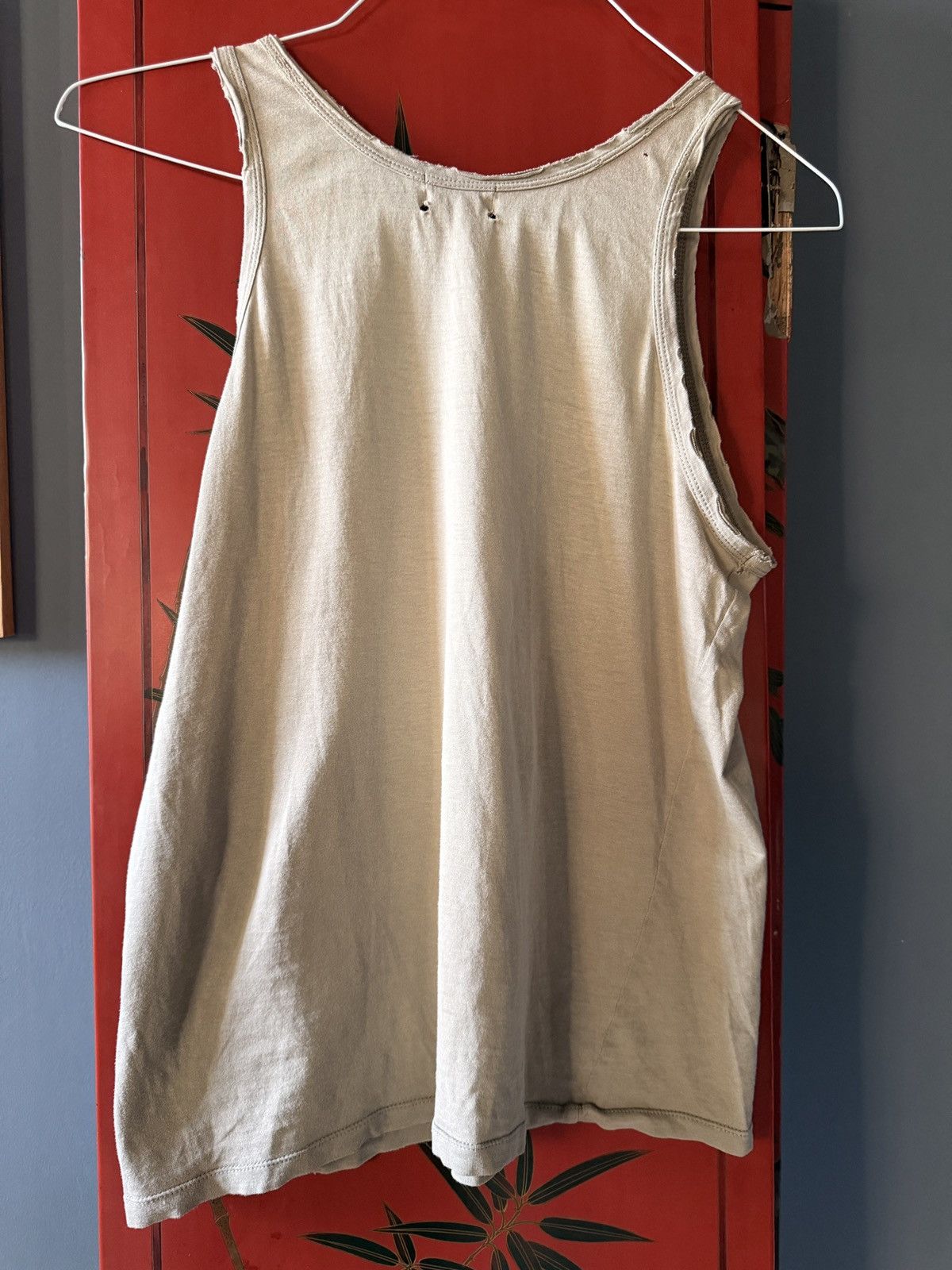 Helmut Lang Helmut Lang 1990s Archive Distressed Tank Top Beige Minimal Size US M / EU 48-50 / 2 - 12 Thumbnail