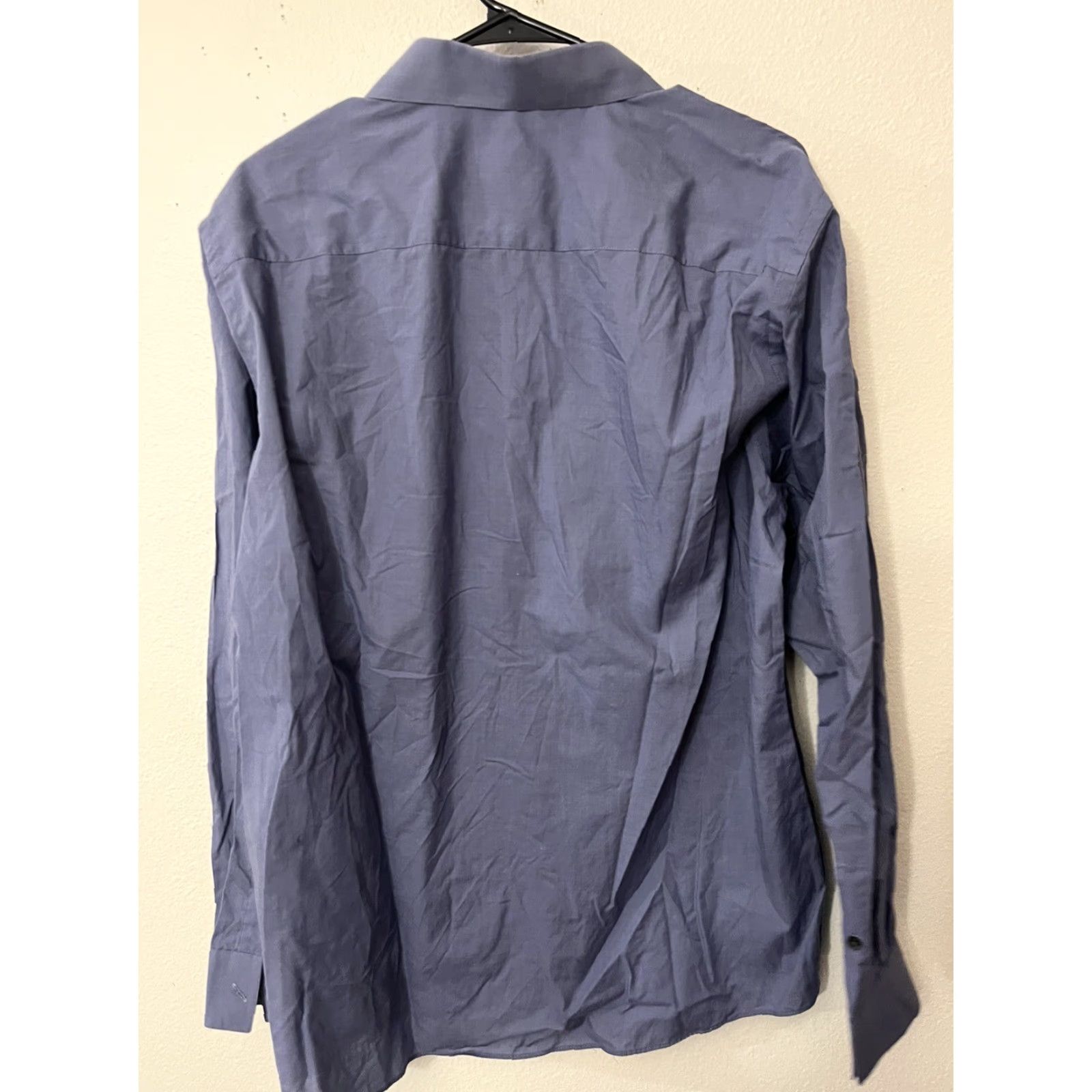 Van Heusen VINTAGE Van Heusen Dress Shirt Slim Fit Blue 16 Men’s Long Sleeve Stretch Size 16 Blue Mens Dress Shirt Size 42R - 2 Thumbnail