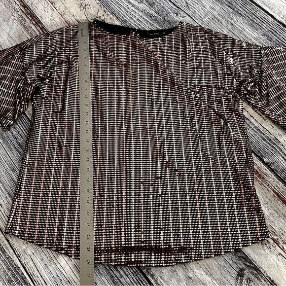 Other F&F Metallic Copper Shiny Bell Sleeve Blouse Size XL / US 12-14 / IT 48-50 - 6 Thumbnail