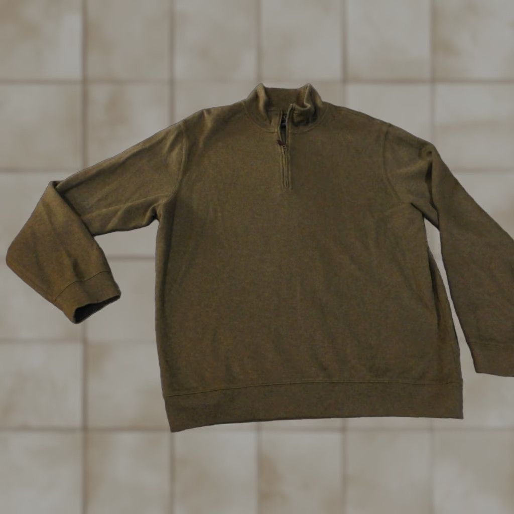 Brooks Brothers Brooks Brothers Sweater Mens Large Green 1/4 Zip Pullover 346 Cotton Stretch Size US L / EU 52-54 / 3 - 1 Thumbnail
