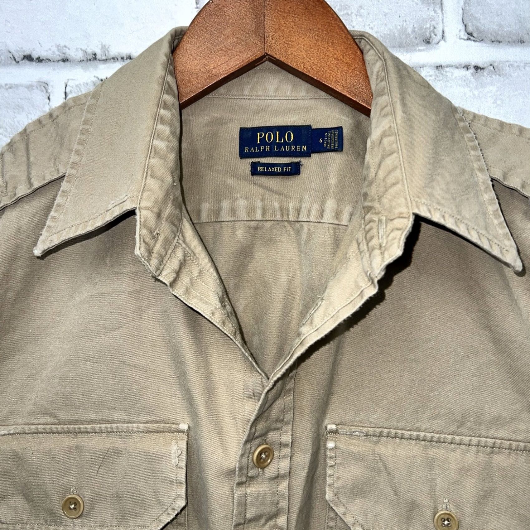 Polo Ralph Lauren VINTAGE Polo Ralph Lauren Beige Sleeveless Button Up Shirt Womens Size 6 Size M / US 6-8 / IT 42-44 - 3 Thumbnail