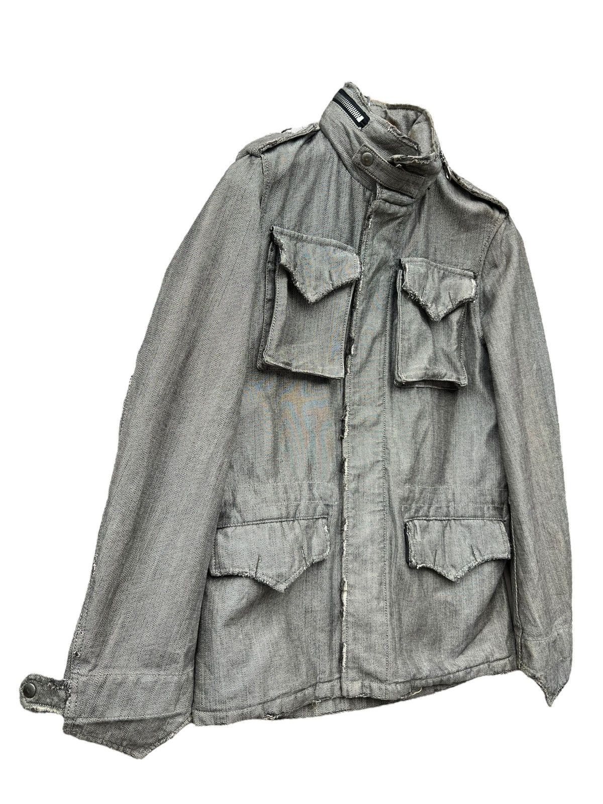 FranCisT MOR.K.S Francist Mor.K.S M65 Distressed Silver Goth Denim Jacket Size US S / EU 44-46 / 1 - 6 Thumbnail