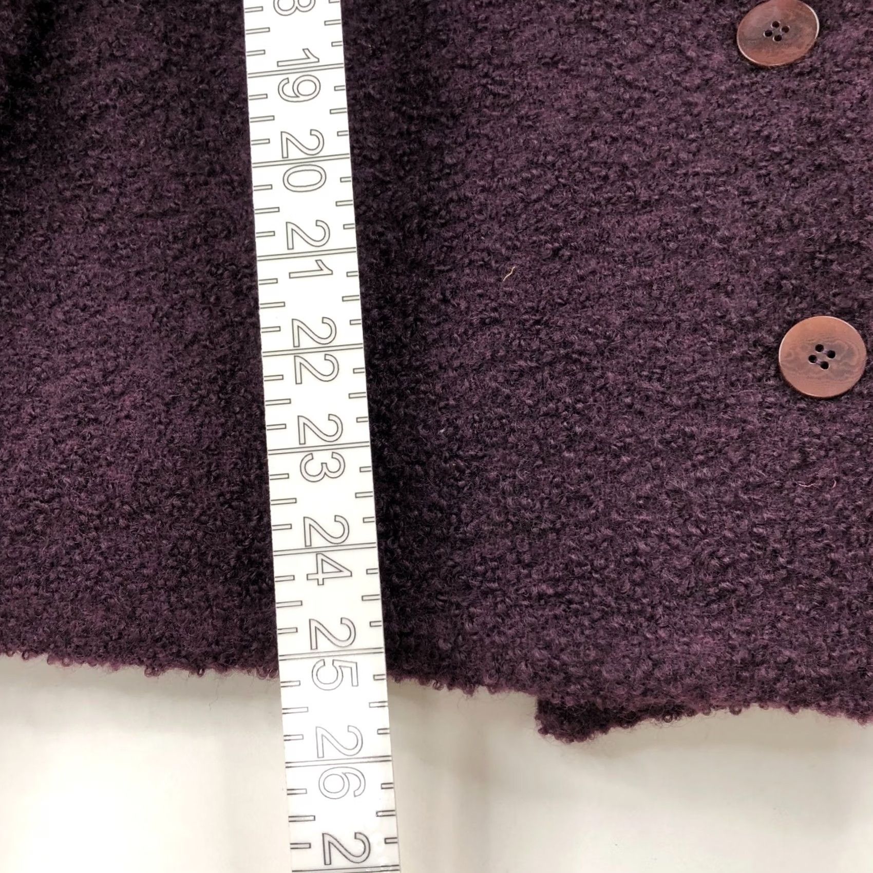 J. Jill J.Jill Womens Blazer Wool Blend 3 Button Purple MINT Solid Knit L Mid-Length Long Sleeve Buttoned Collar Fall Spring Summer Winter Womens Size L / US 10 / IT 46 - 6 Thumbnail