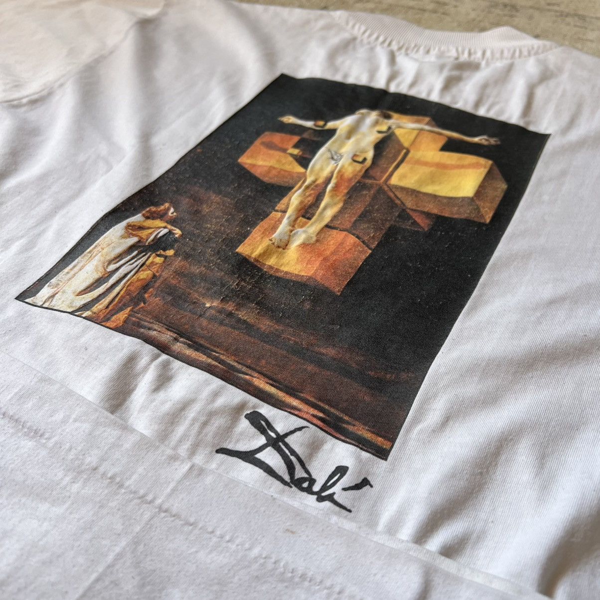 Vintage RARE Salvador Dali Crucifixion (Corpus Hypercubus) Size US L / EU 52-54 / 3 - 4 Thumbnail