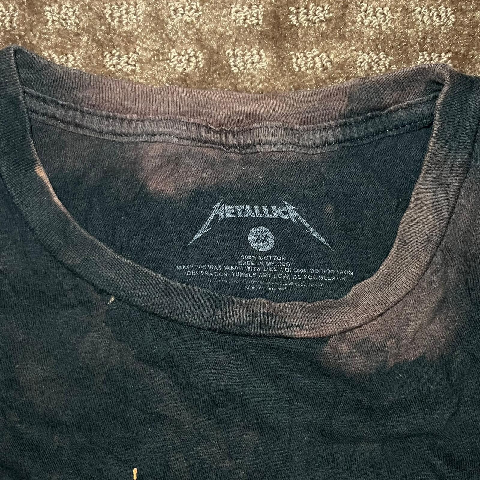 Metallica 💀 Metallica Distressed Skull Graphic Band Tee – 2X Size US XXL / EU 58 / 5 - 3 Thumbnail