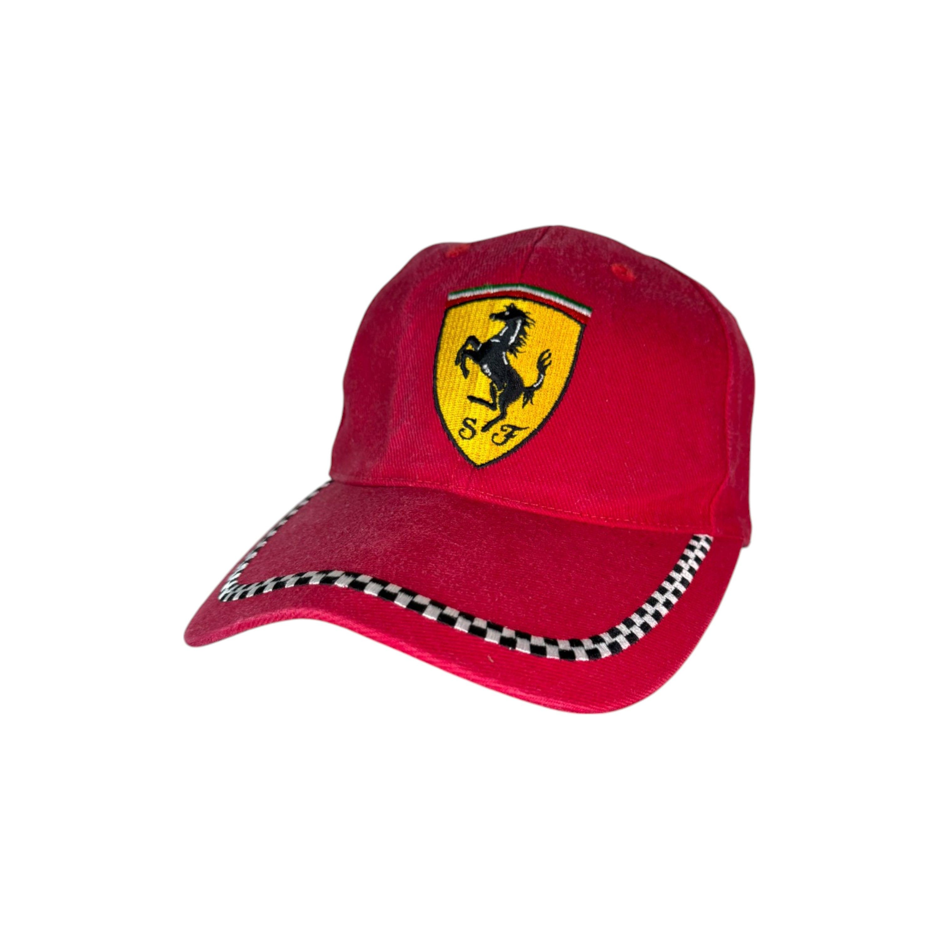 Ferrari × Vintage Vintage Ferrari Cap Retro F1 Racing Team Formula Automobile Size ONE SIZE - 1 Thumbnail