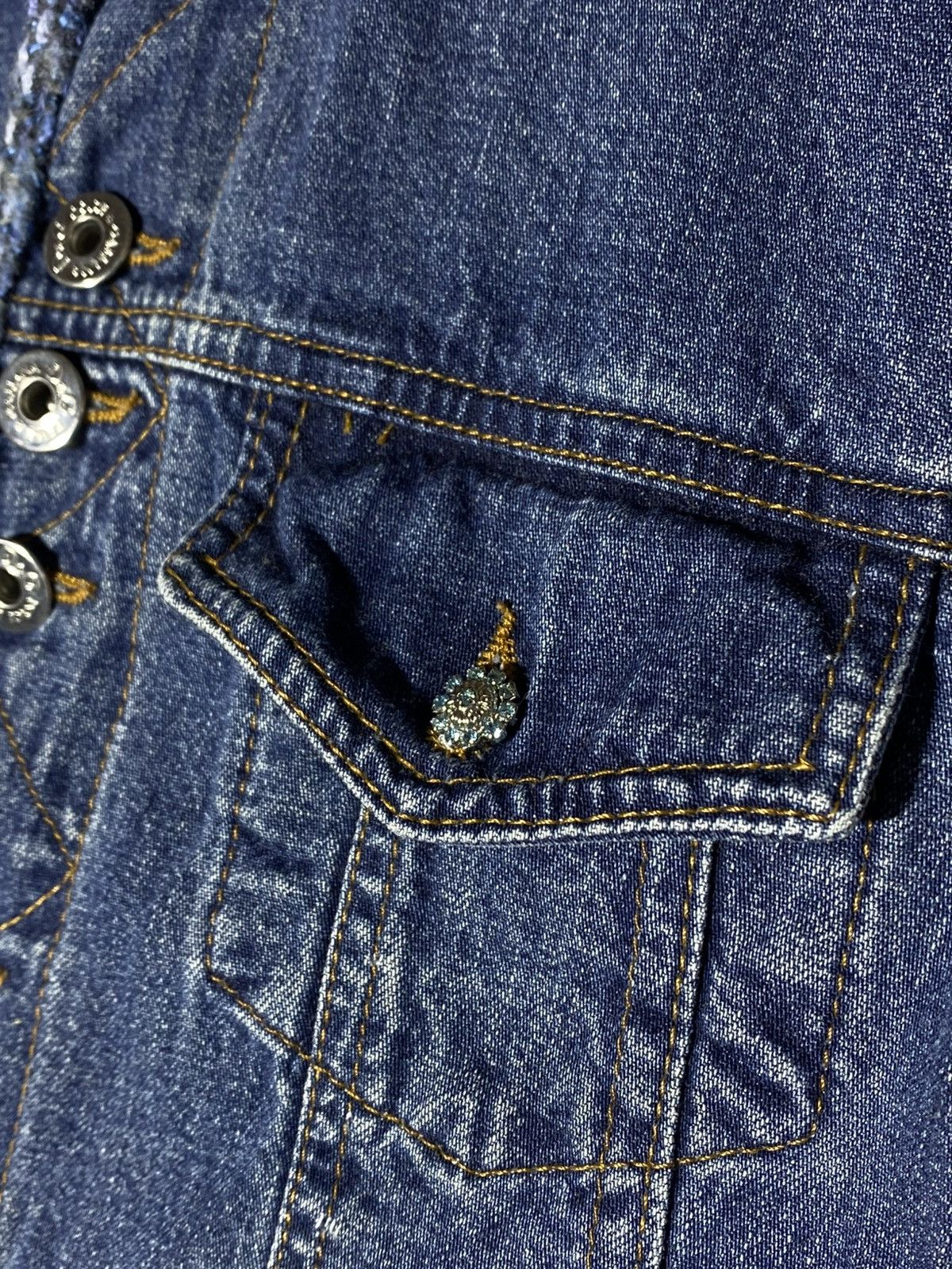 Dolce & Gabbana Dolce & Gabbana Button Down Tweed Detail Denim Jacket Size XS / US 0-2 / IT 36-38 - 12 Thumbnail