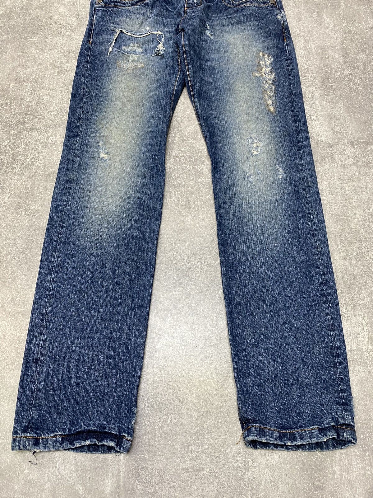 Designer × Dirk Bikkembergs Dirk Bikkembergs Sport Couture Cut Raw Denim Jeans Size US 34 / EU 50 - 4 Thumbnail