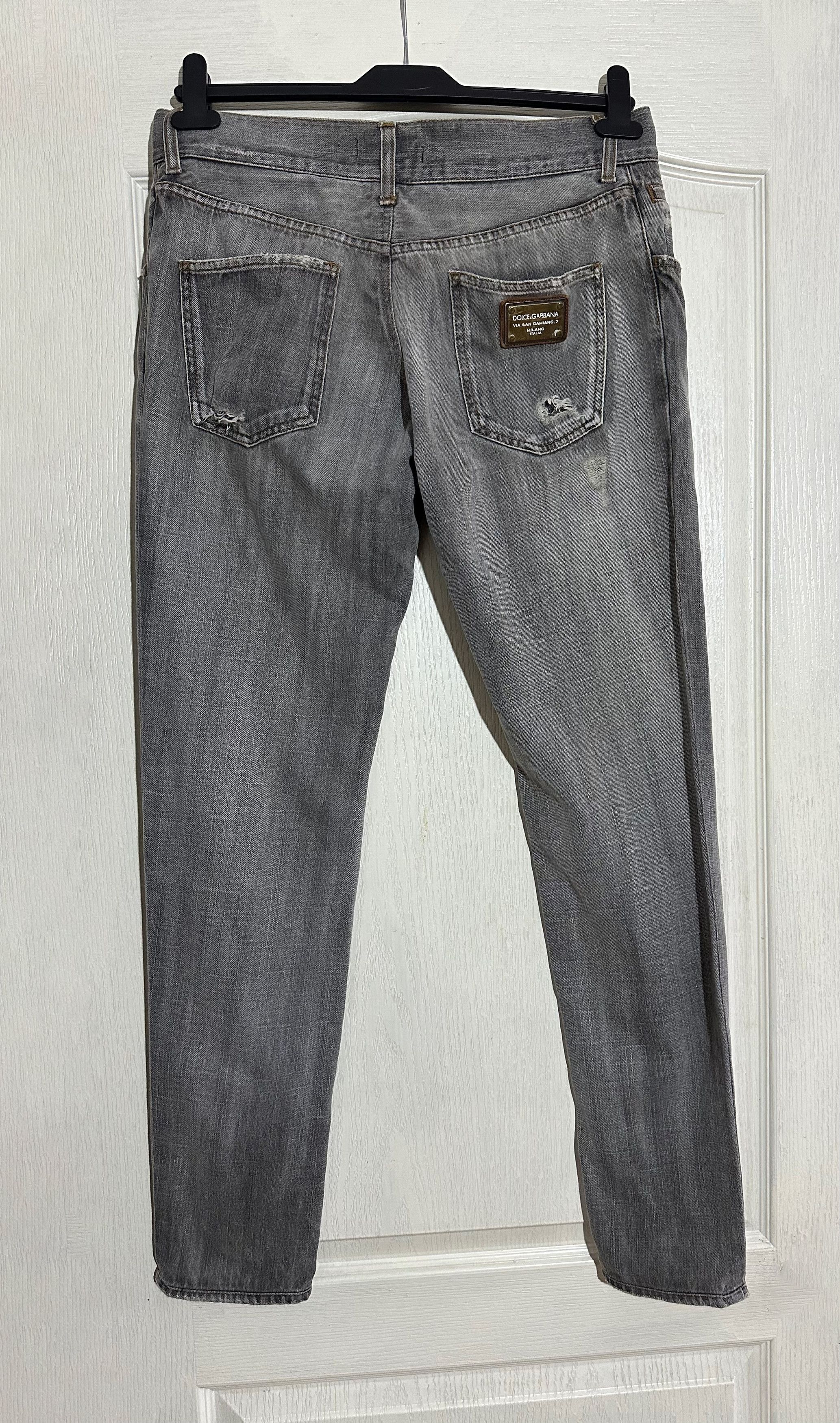 Dolce & Gabbana Dolce & Gabbana D&G Men’s Grey Distressed Ripped Jeans Size US 34 / EU 50 - 3 Thumbnail