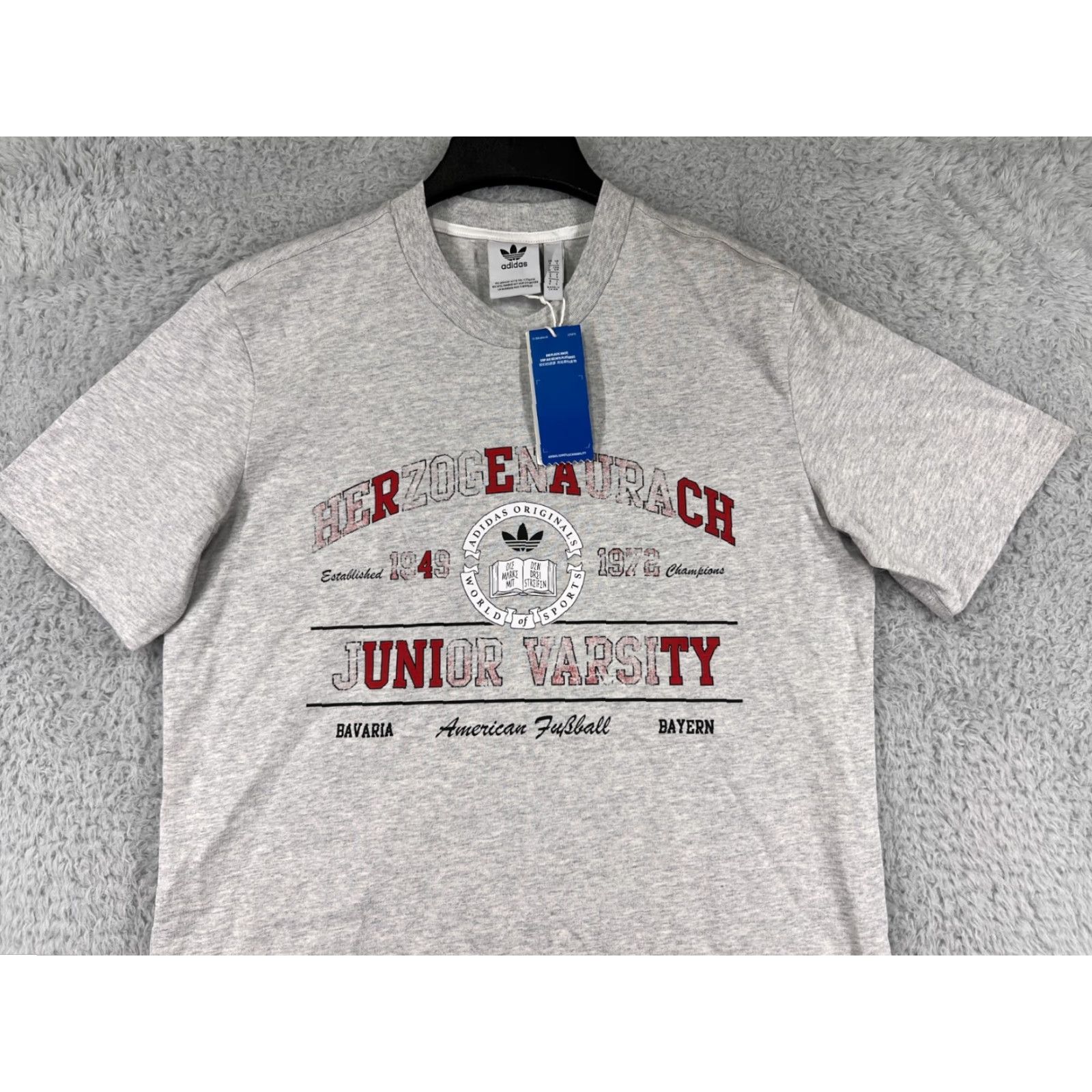 Adidas Adidas Shirt Mens Small Gray Herzogenaurach Germany Varsity Cotton Shirt Size US S / EU 44-46 / 1 - 5 Thumbnail