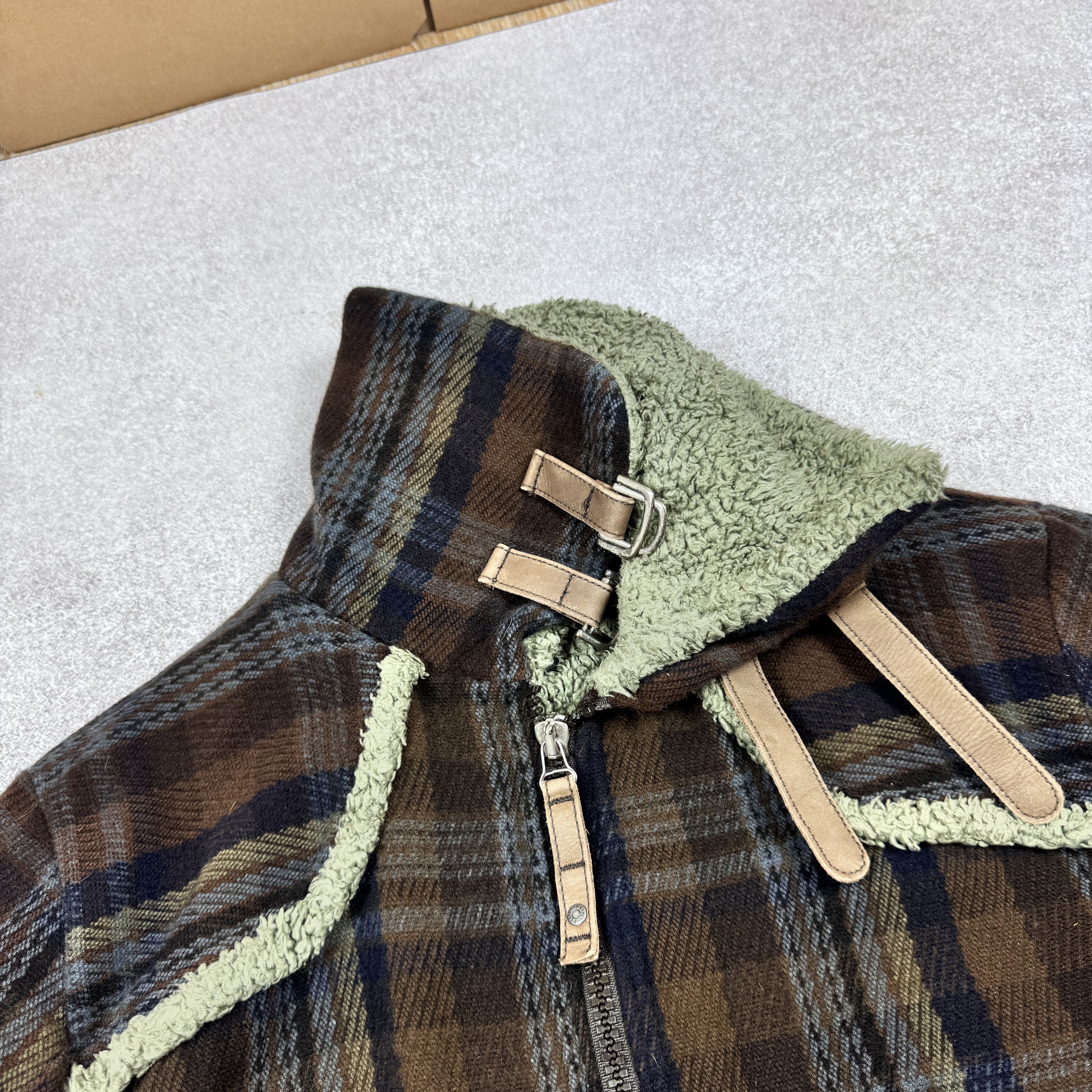 Diesel Men`s Diesel B-3 Wool Tweed Flight Plaid Jacket Size M Size US M / EU 48-50 / 2 - 9 Thumbnail
