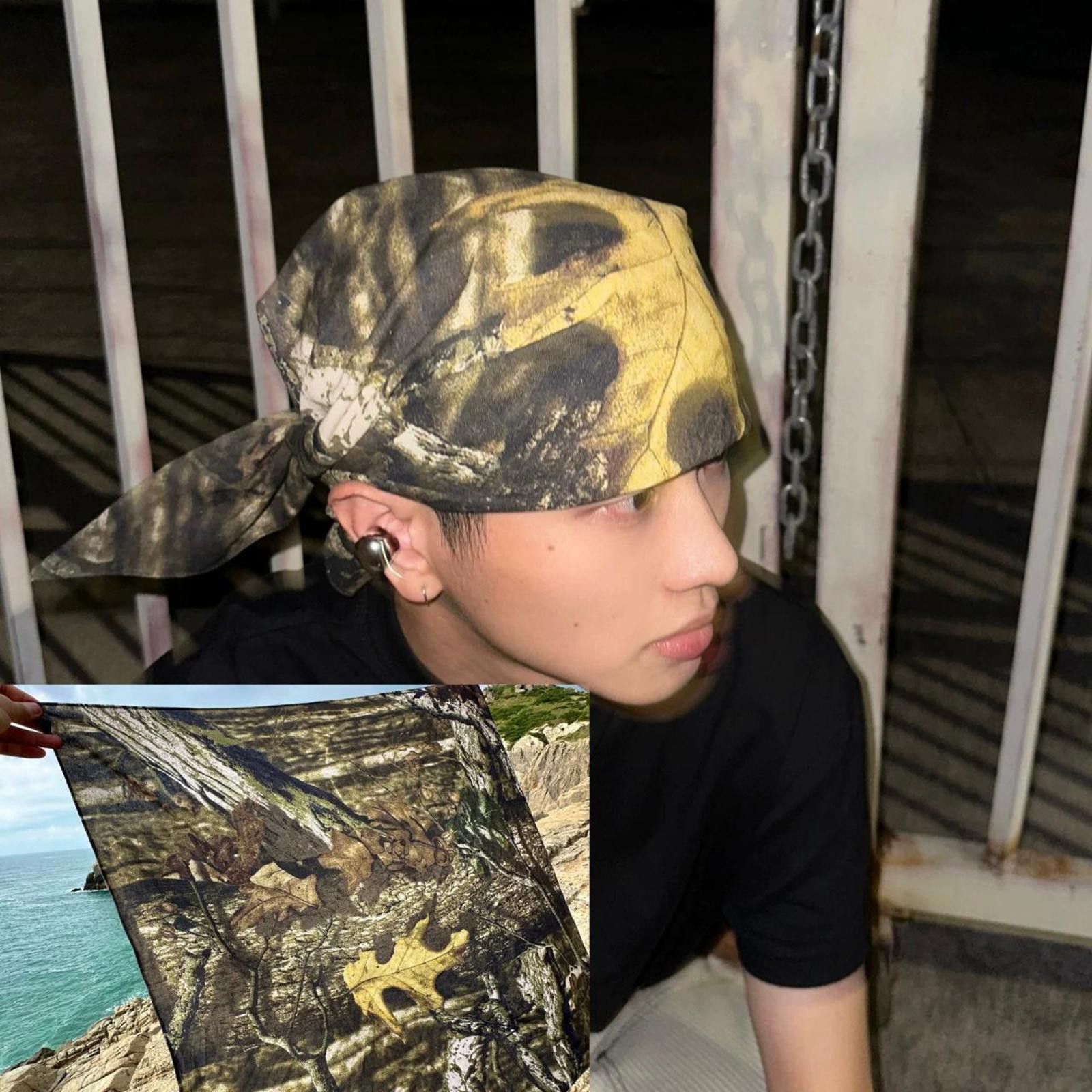 Japanese Brand Vintage Style Y2K Camouflage Headscarf Bandana Size ONE SIZE - 4 Thumbnail