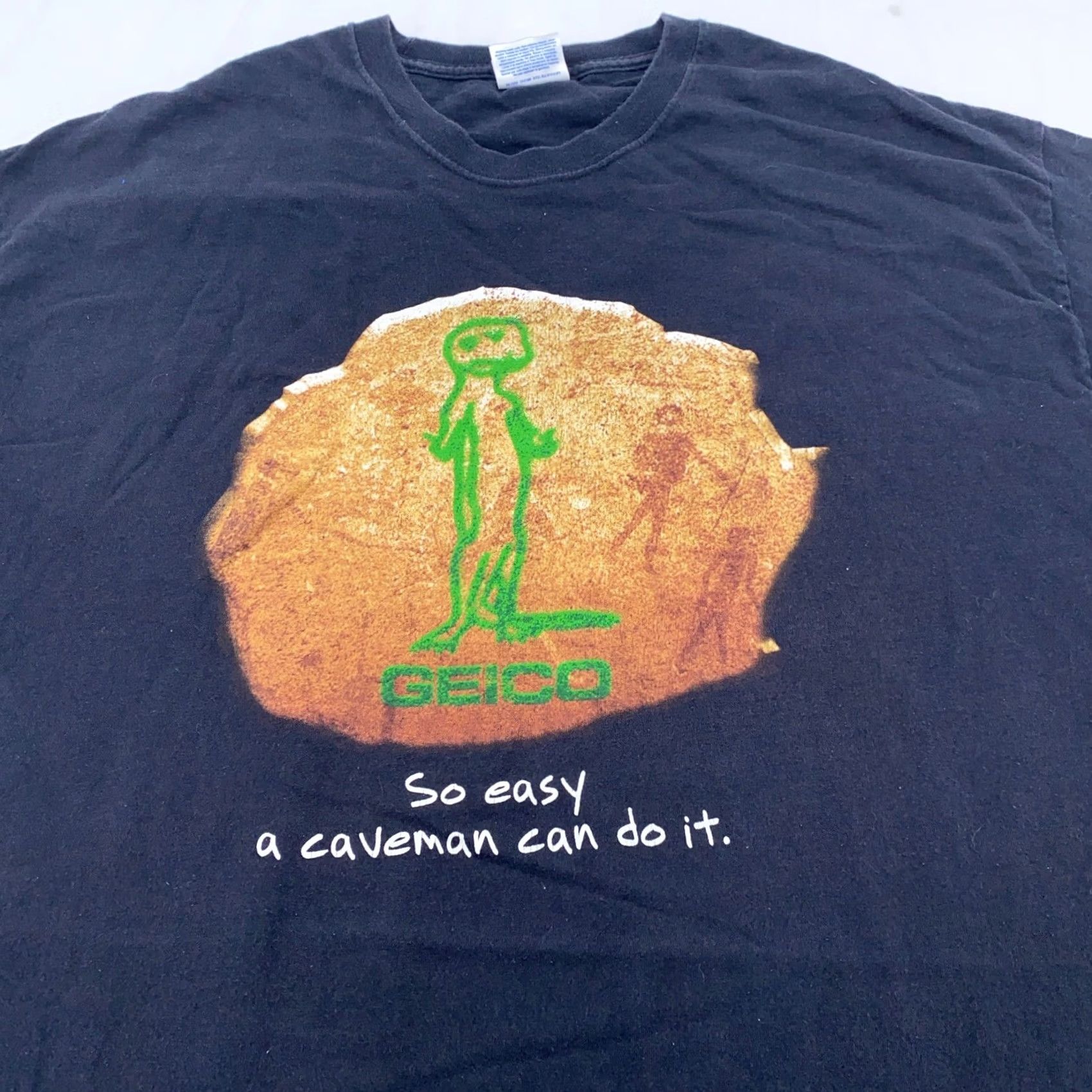 Vintage VINTAGE GEICO CAR INSURANCE SO EASY A CAVEMAN CAN DO IT Shirt Mens L Black 80s Gecko Size US L / EU 52-54 / 3 - 2 Thumbnail