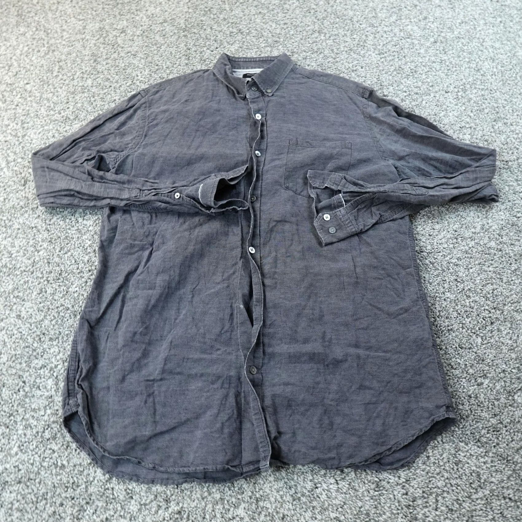 Banana Republic Banana Republic Shirt Mens L Gray Linen Chambray Button Up Long Sleeve Slim Fit Size US L / EU 52-54 / 3 - 2 Thumbnail