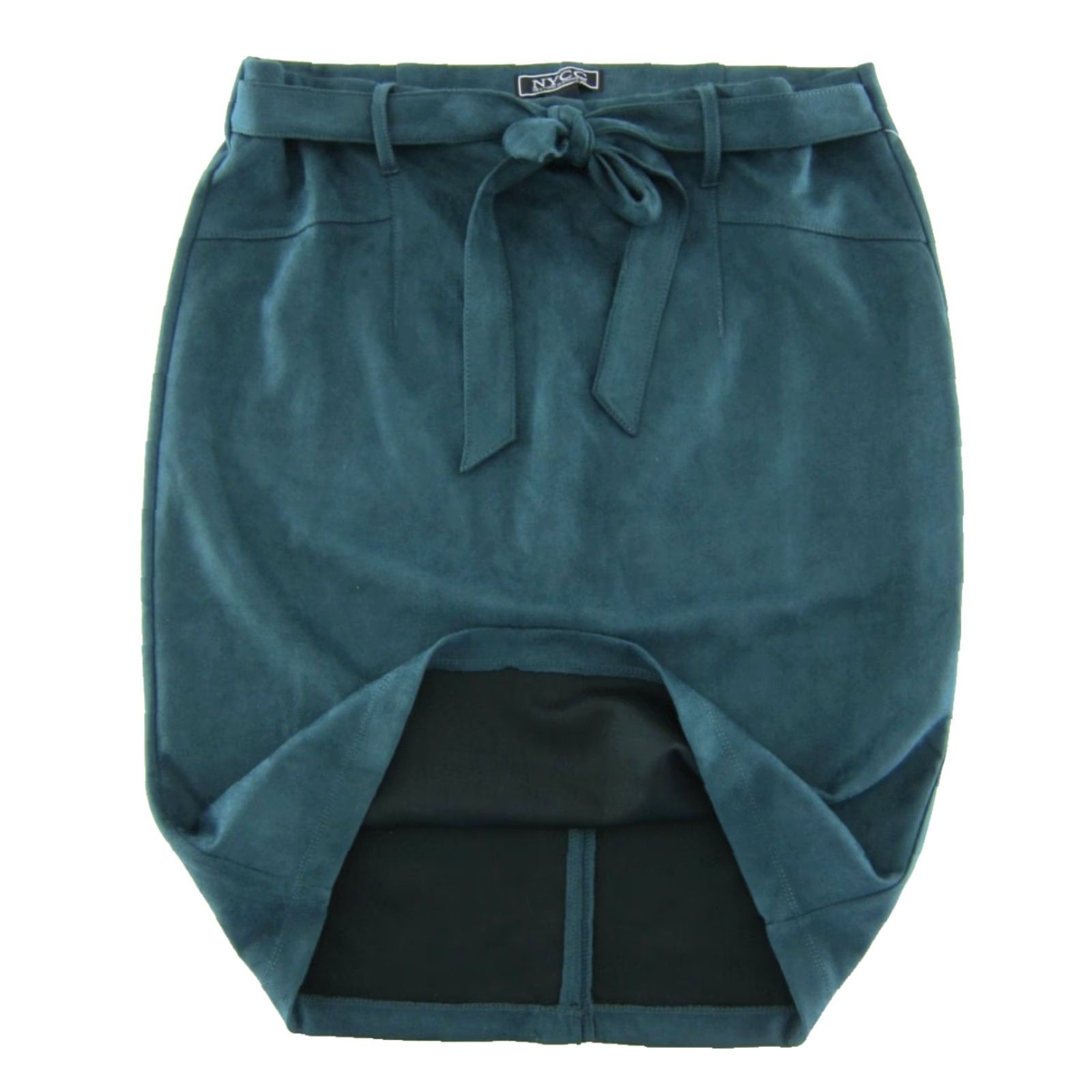 Vintage NWT New York Clothing Co. Skirt Women L Green Knee Length Straight Pencil Stretch Microfiber Suede Stretch NWT Size 36" / US 14 / IT 50 - 4 Thumbnail