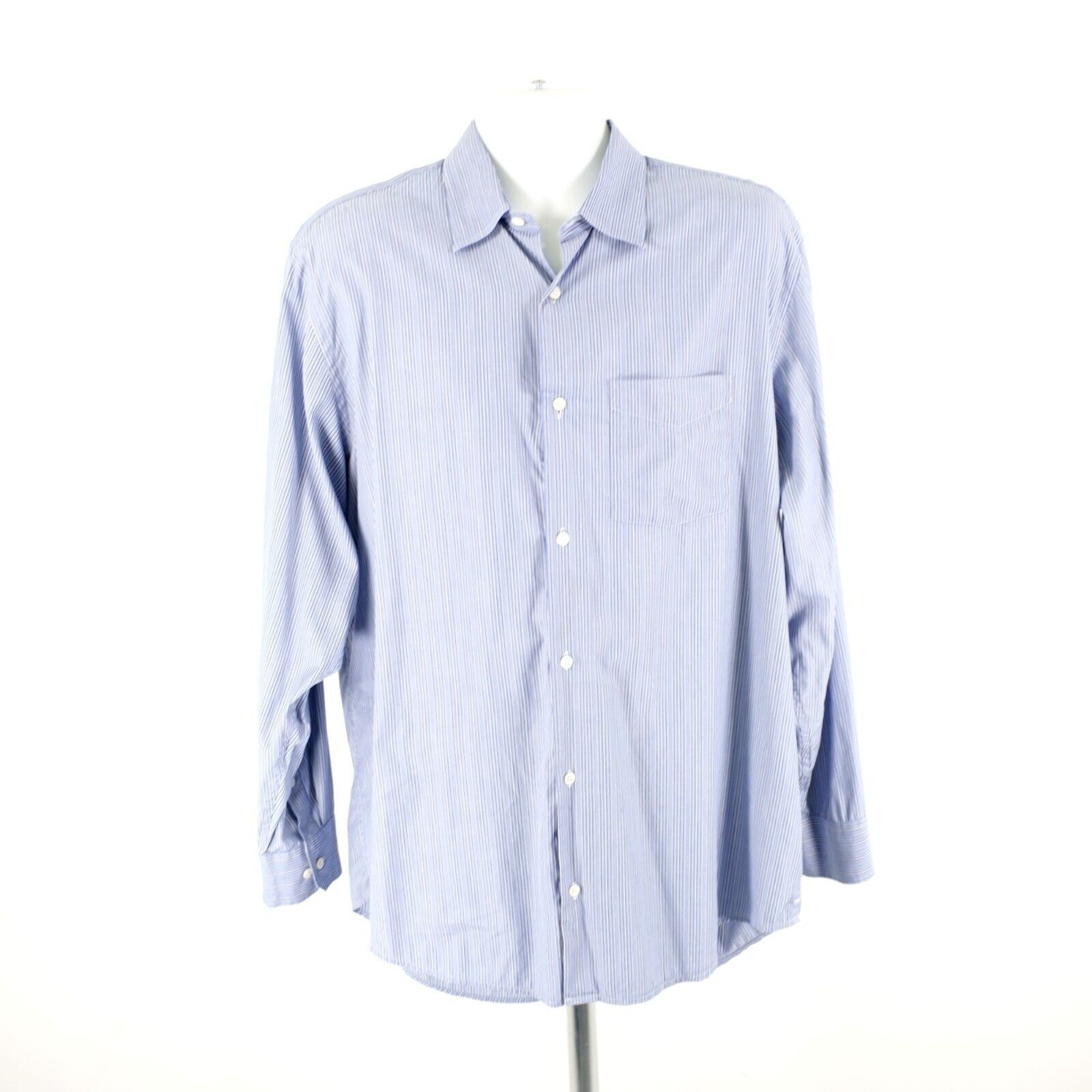 Banana Republic DAMAGED Banana Republic Blue Striped Large Pocket Button Fro Size US L / EU 52-54 / 3 - 4 Thumbnail
