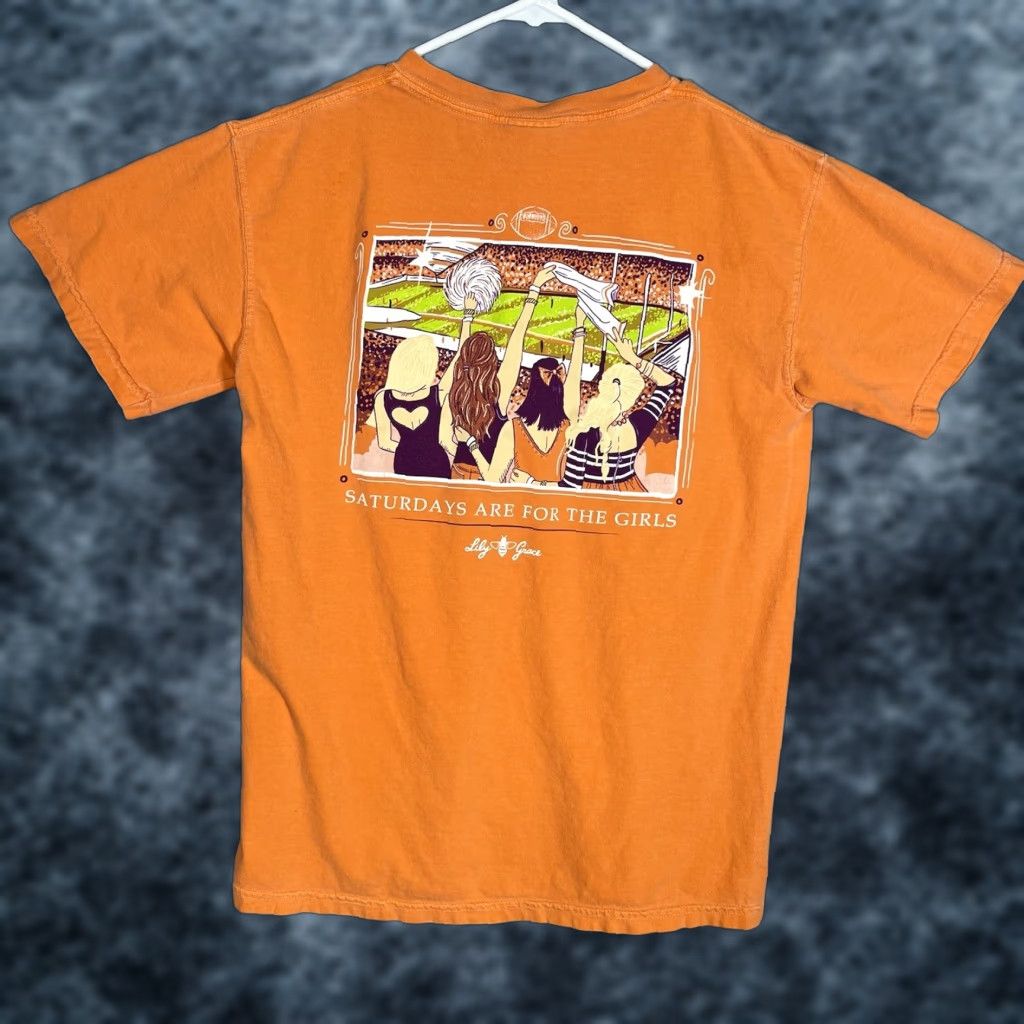Comfort Colors Comfort Colors Shirt Womens Adult Small Orange Pocket Saturdays Are For The Girls Size S / US 4 / IT 40 - 1 Thumbnail