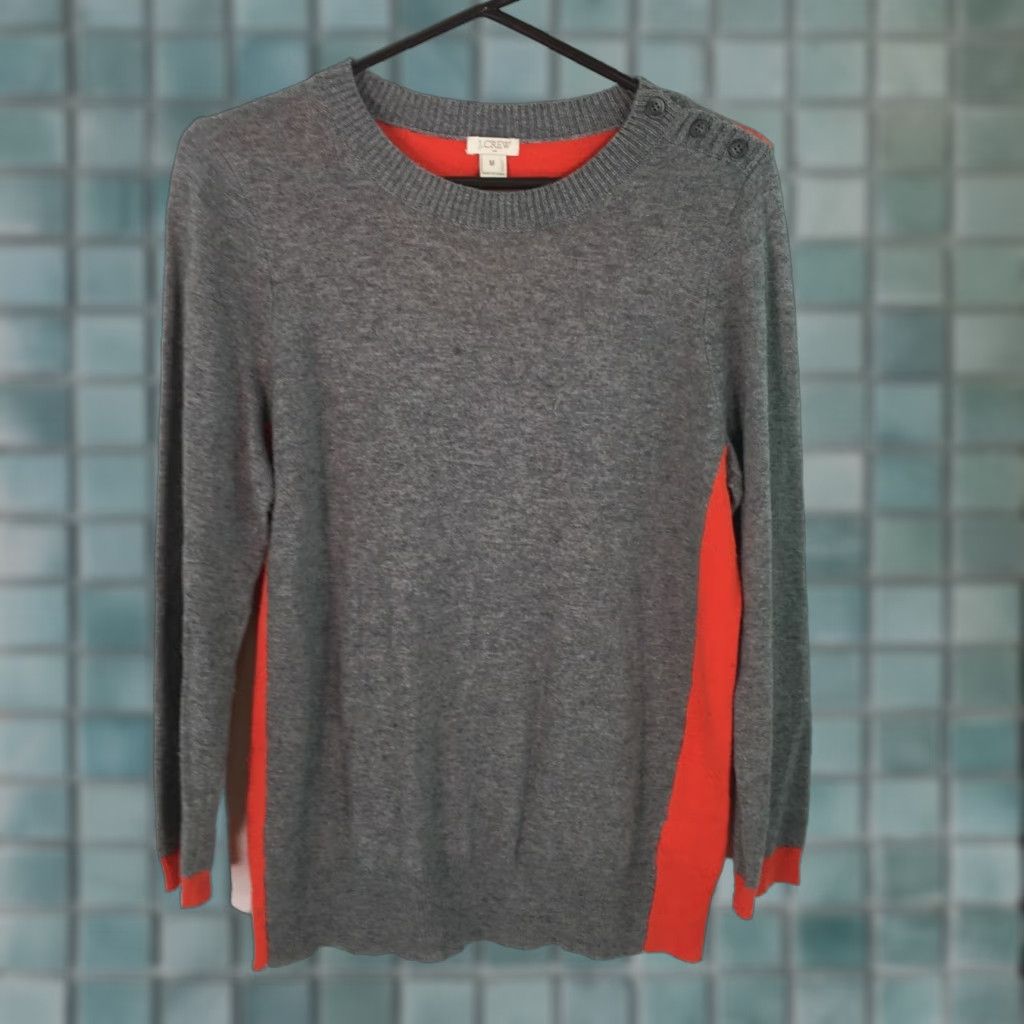 J.Crew VTG J.Crew Womens Casual Regular Crew Neck Long Sleeves Gray Sweater Size M Size M / US 6-8 / IT 42-44 - 1 Thumbnail