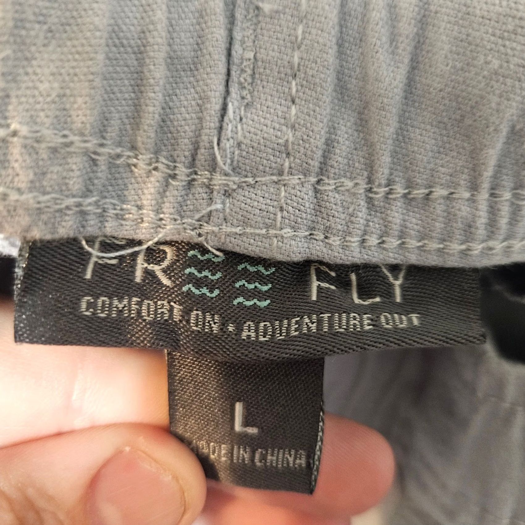 Vintage Freefly Mens Large Chino Shorts Blue Cotton & Bamboo Blend Pockets Outdoor Size US 33 - 3 Thumbnail