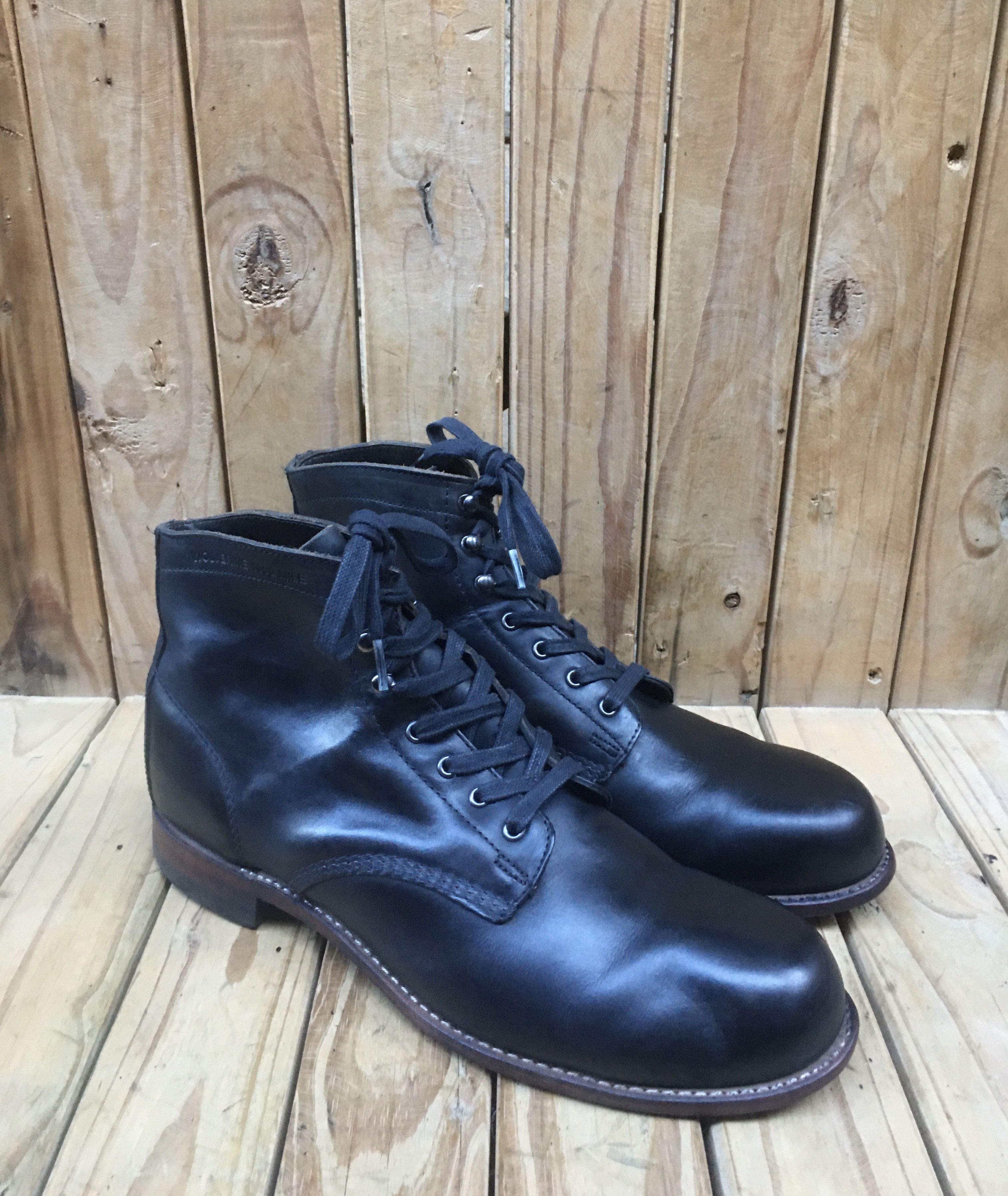 wolverine 1000 miles black leather boots sz US 12 D