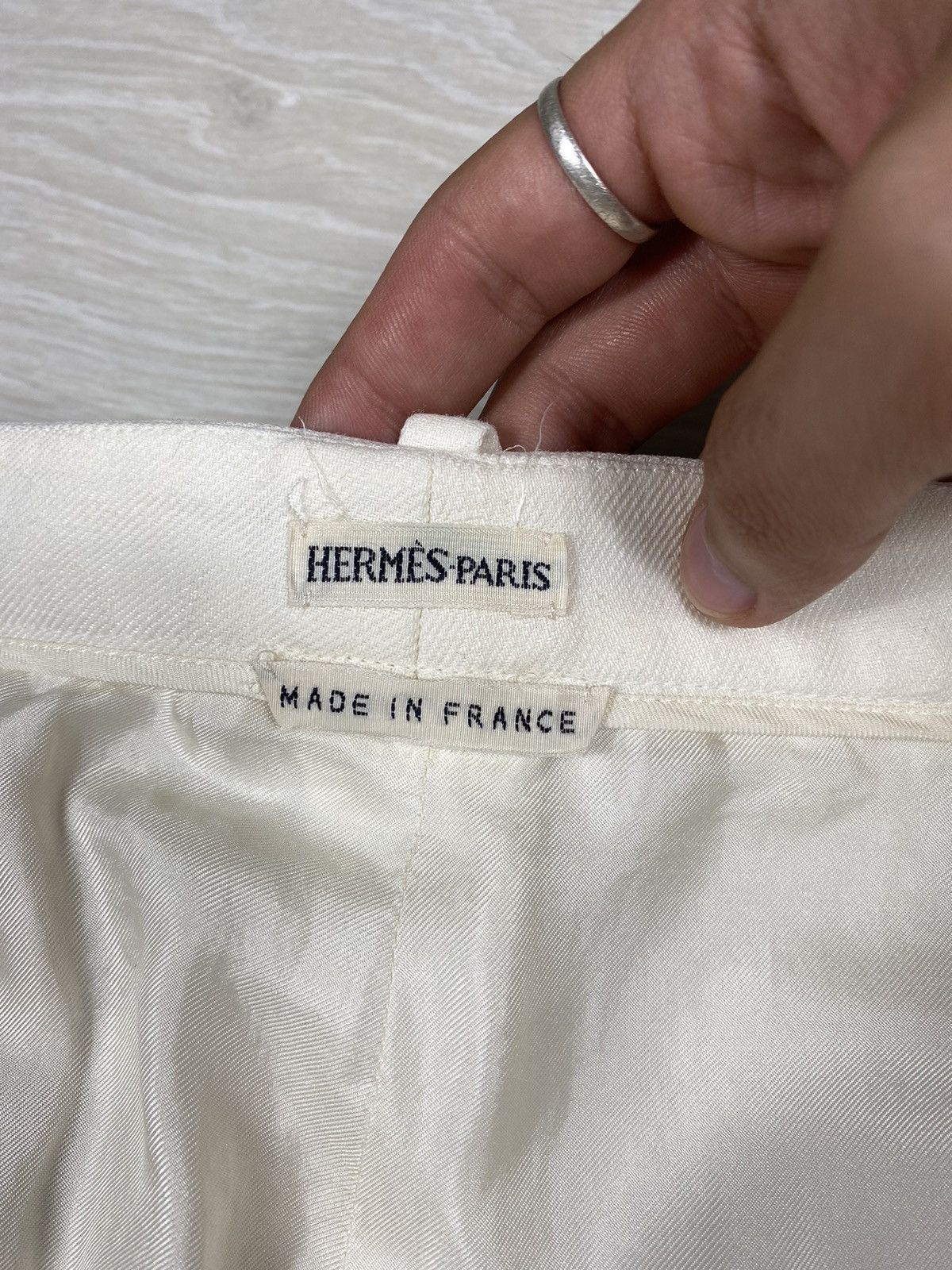 Hermes × Maison Margiela × Vintage Hermes Paris by Margiela Unisex Pants Straight 90s Linen Size US 34 / EU 50 - 11 Thumbnail