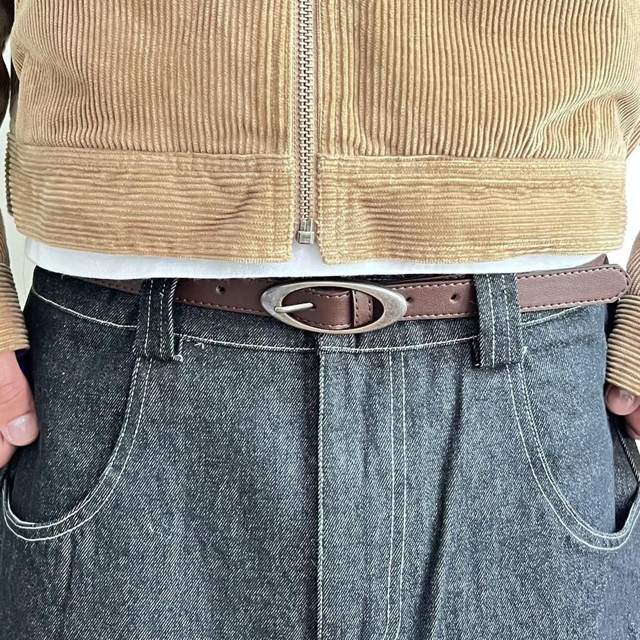 Japanese Brand y2k style brown american western simple designer oval belt Size ONE SIZE - 5 Thumbnail