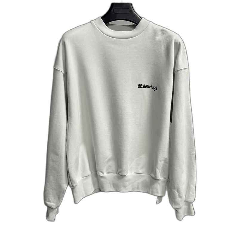 Balenciaga Balenciaga White Logo Printed Crewneck Sweatshirt Size US S / EU 44-46 / 1 - 1 Thumbnail