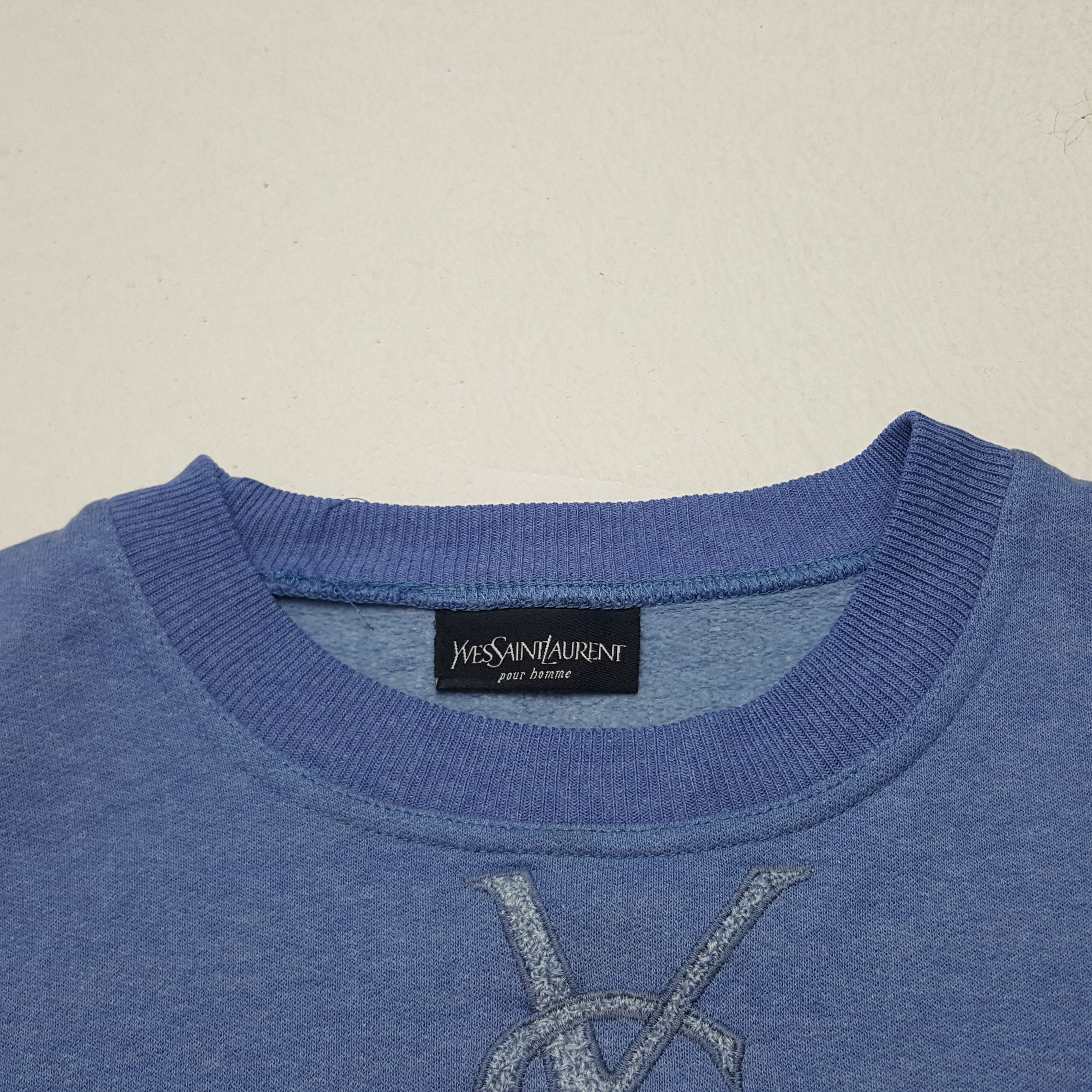 Vintage Vintage Yves Saint Laurent Designer Embroidery Sweatshirt Size US L / EU 52-54 / 3 - 4 Thumbnail