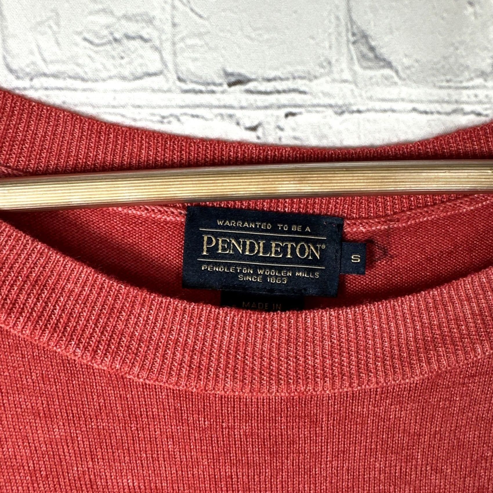 Pendleton Pendleton Knit Sweater Small Coral Orange Crew Neck - Womens Size S / US 4 / IT 40 - 3 Thumbnail