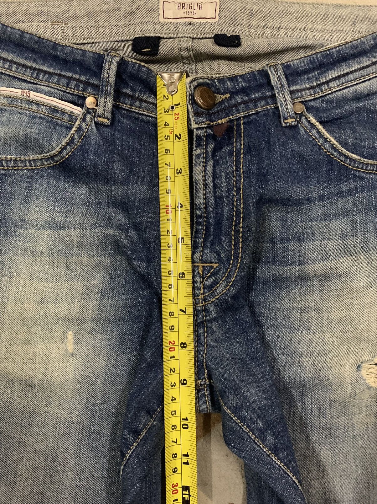 Other Y2K Briglia 1949 Slim Fit Patched Distressed Grunge Jeans Size US 30 / EU 46 - 16 Thumbnail