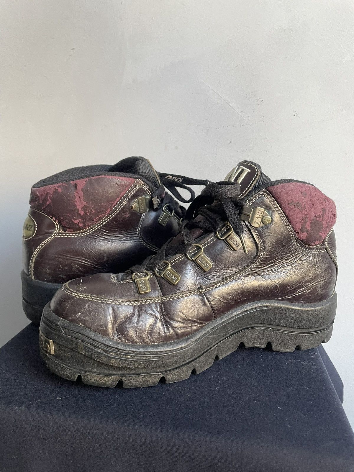 Karl Kani Burgundy New Rock Platform boots y2k avant garde karl kani Size US 10 / EU 43 - 9 Thumbnail