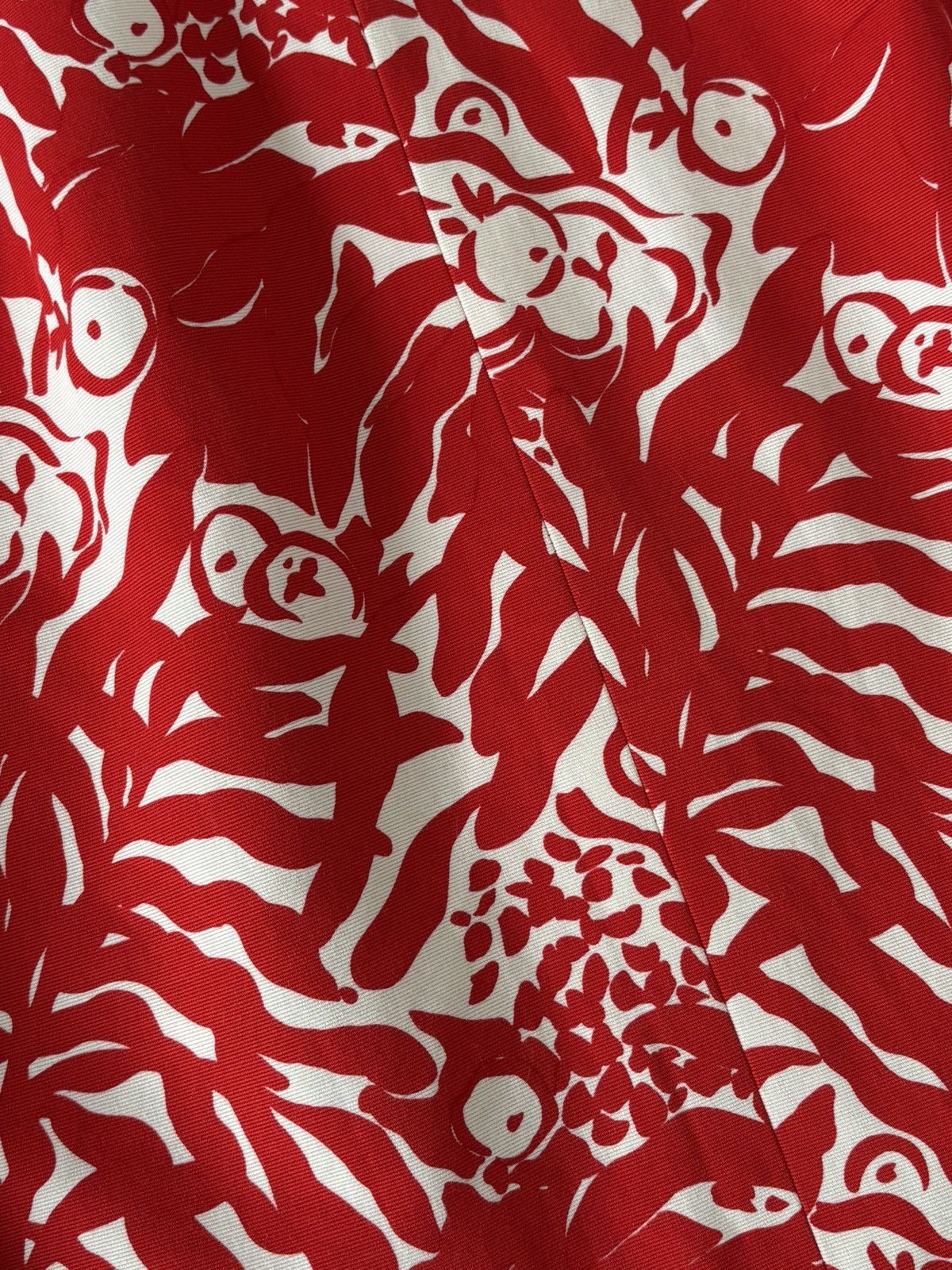 Yves Saint Laurent YSL Rive Gauche S/S 1994 Archive Printed Pencil Skirt Red M Size 27" / US 4 / IT 40 - 17 Thumbnail