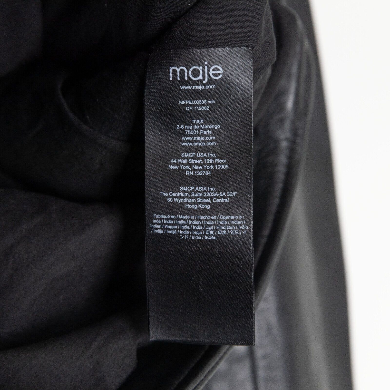 Maje Maje Women Bocel Leather Moto Jacket Black Size 38/6US Size XS / US 0-2 / IT 36-38 - 8 Thumbnail