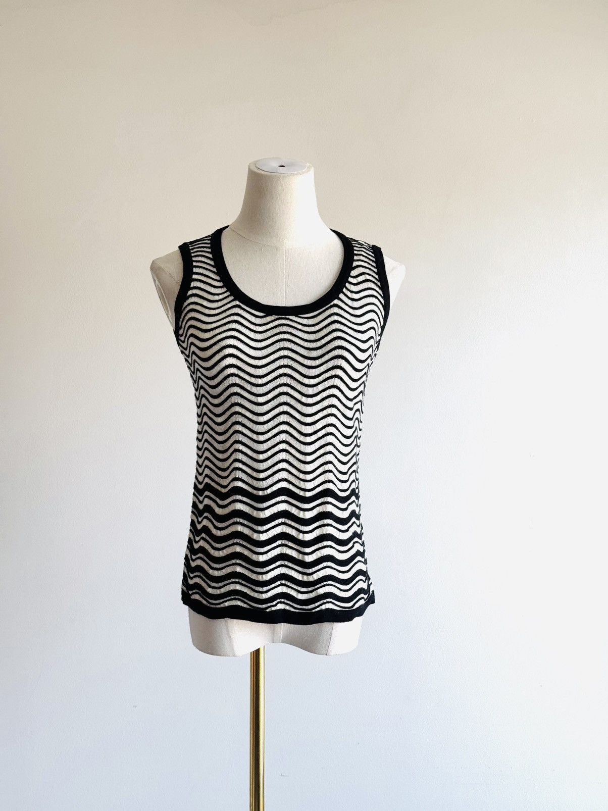 Missoni M Missoni black and white wave knit sleeveless top 38 Size XS / US 0-2 / IT 36-38 - 1 Thumbnail
