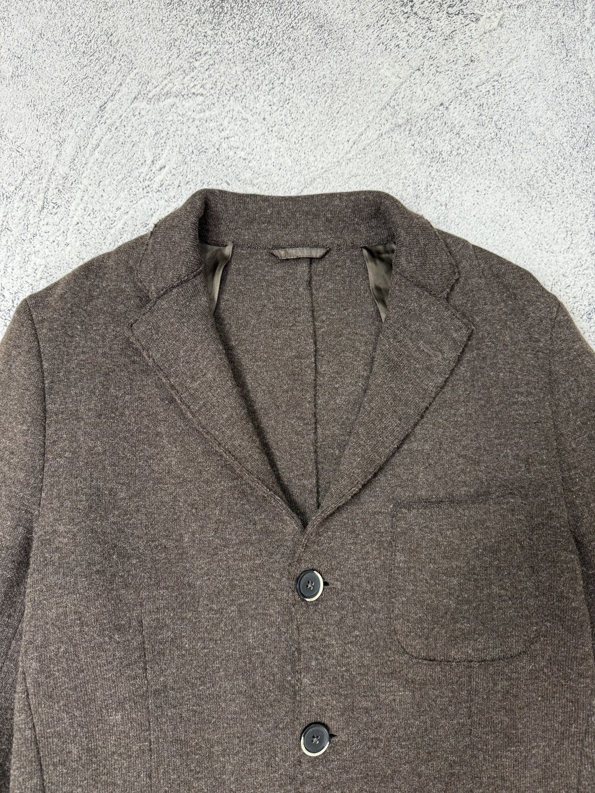 Barena Venezia Barena Venezia Unstructured Wool Knit Jacket Blazer Brown Size 48R - 5 Thumbnail