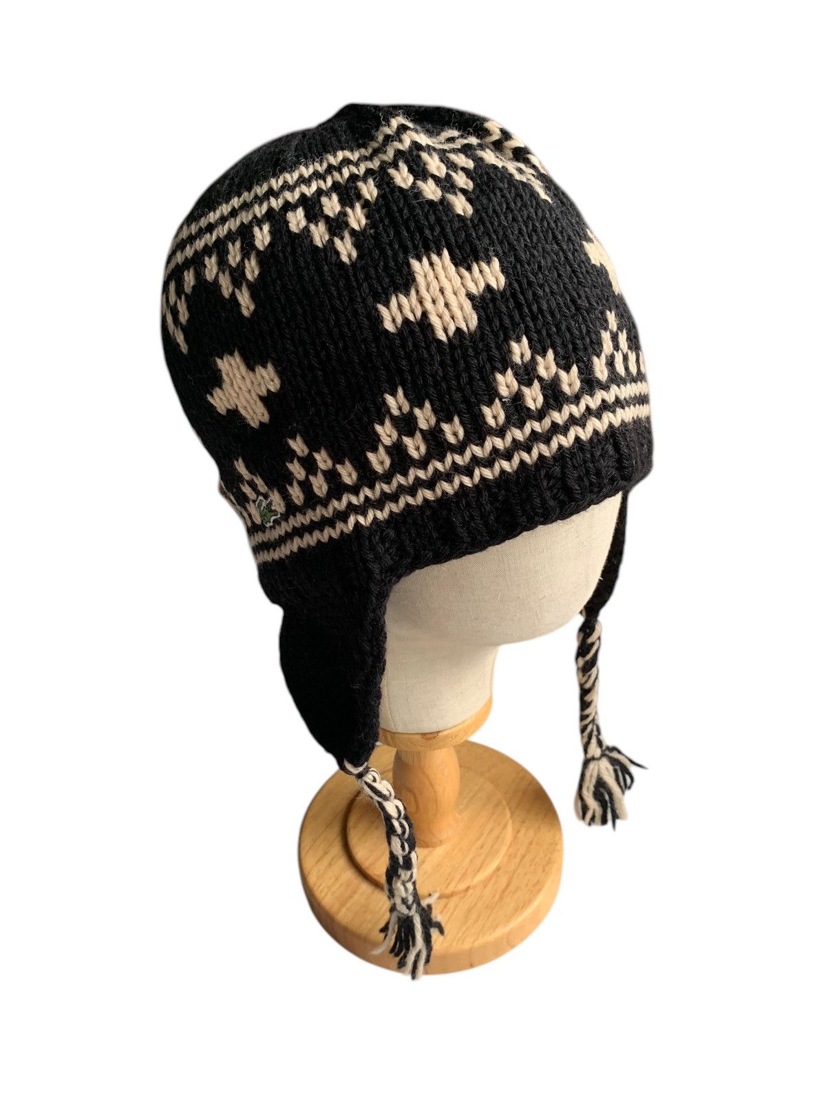 Japanese Brand LACOSTE EARFLAP KNITTED RARE WINTER SESSIONS BEANIE HATS Size ONE SIZE - 5 Thumbnail