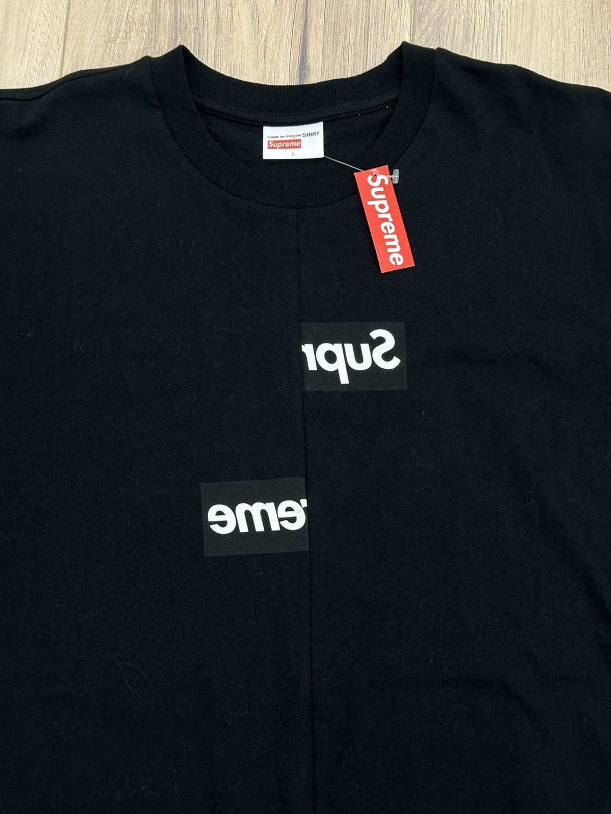 Supreme Supreme Comme des Garcons SHIRT Split Box Logo tee Black | Grailed